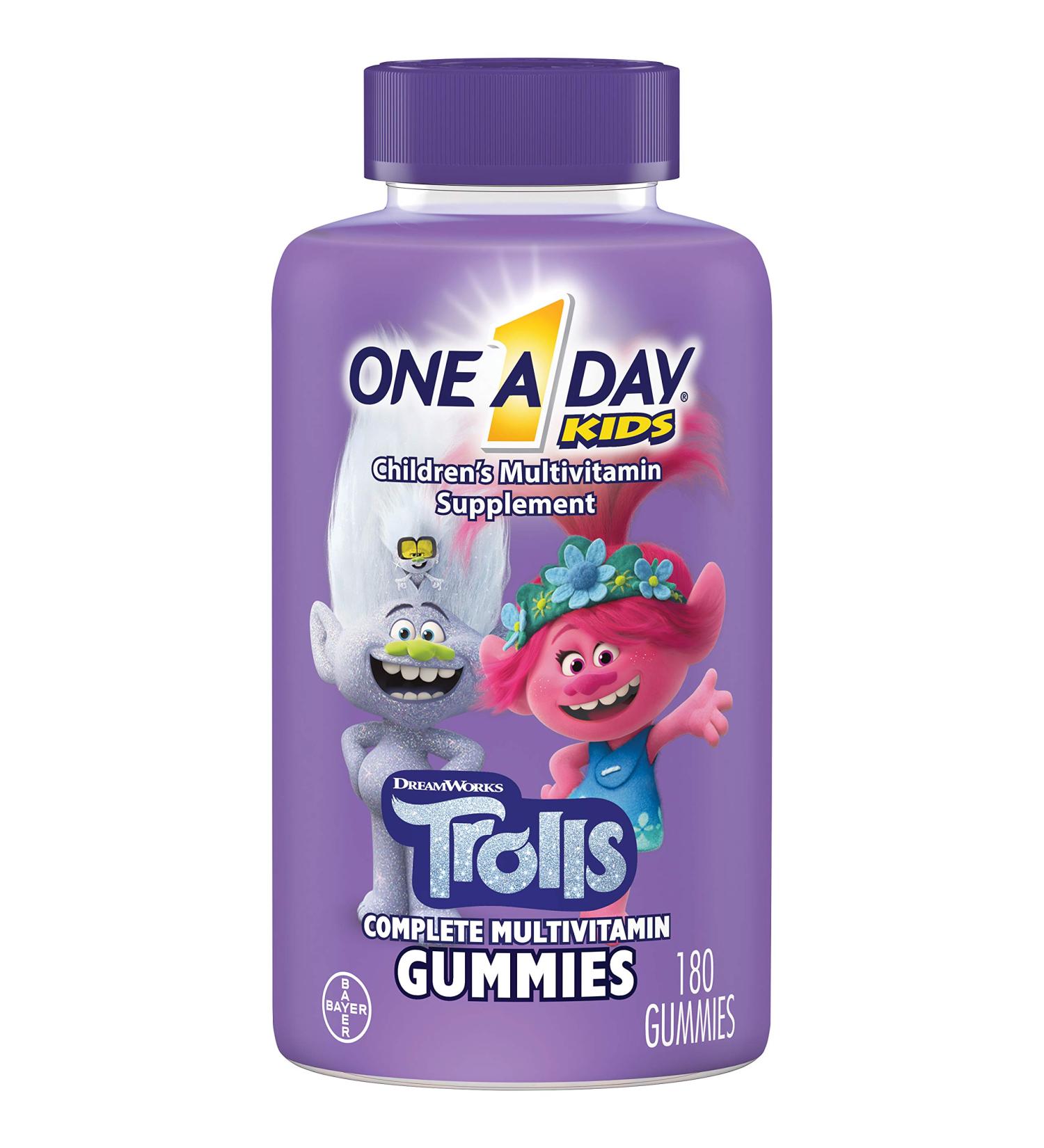 One A Day Kids Trolls Multivitamin Gummy - 180 Count - Buy Online on GoSupps.com
