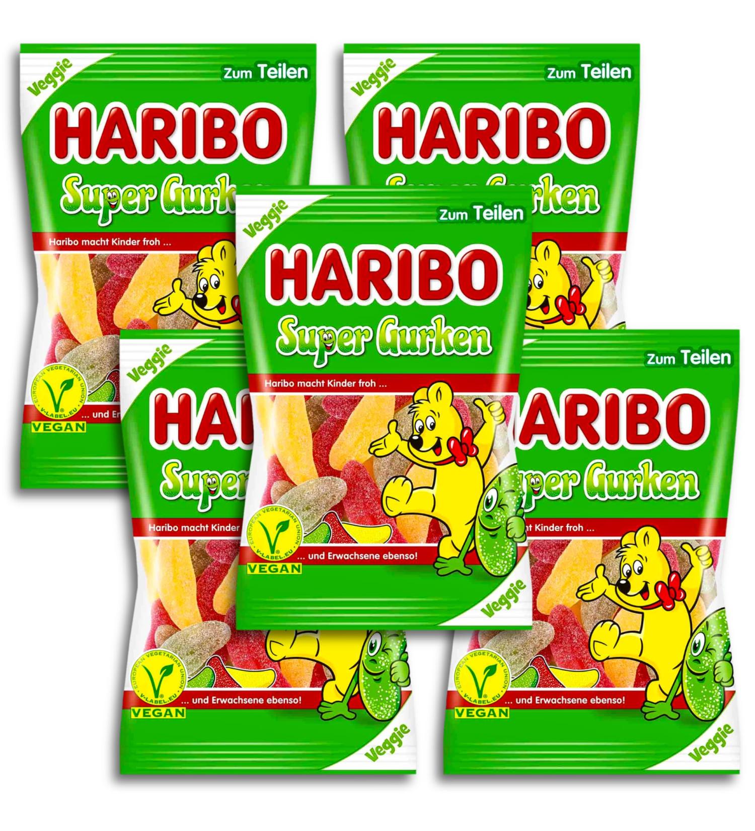topDeal Haribo Super Cucumbers Veggie Pack of 5 x 175 g