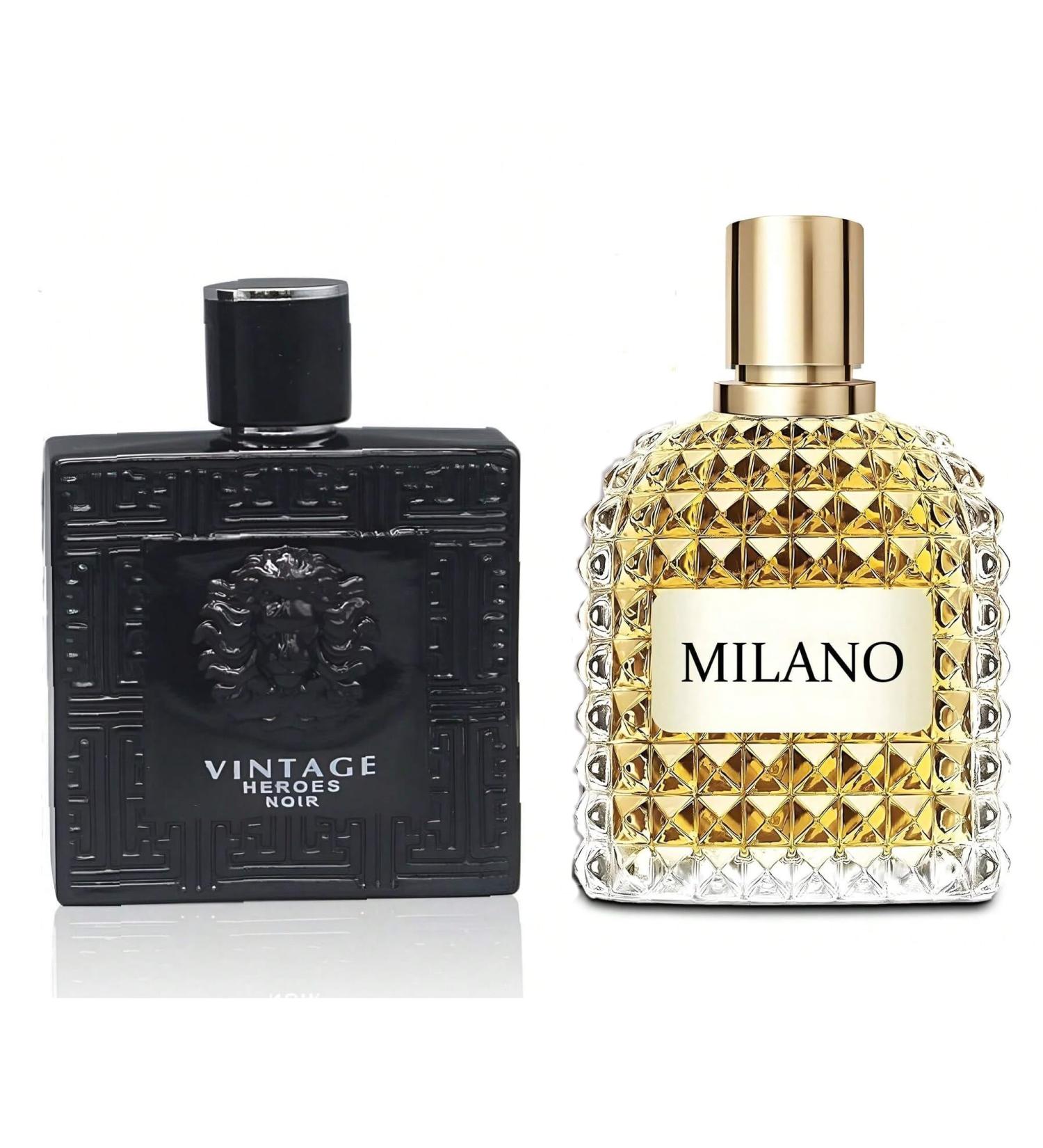Vintage Heroes Noir&Valentine Yellow Combo Cologne for Men/Eau de Parfum Natural Spray Top Notes of Green Apple and Lemon Middle Notes of Tonka Bean Base Notes of Geranium- Natural Spray 100ML - Buy Online on GoSupps.com