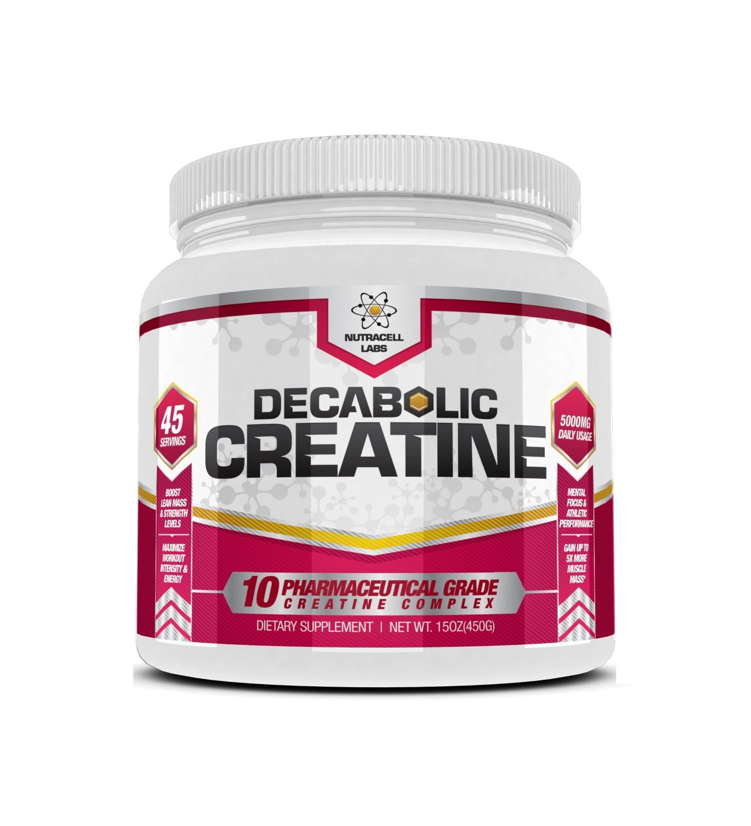 Decabolic Creatine : Powerful 10 Creatine BLEND Powder - Extreme Performance Muscle Strength and Size Boost Supplement