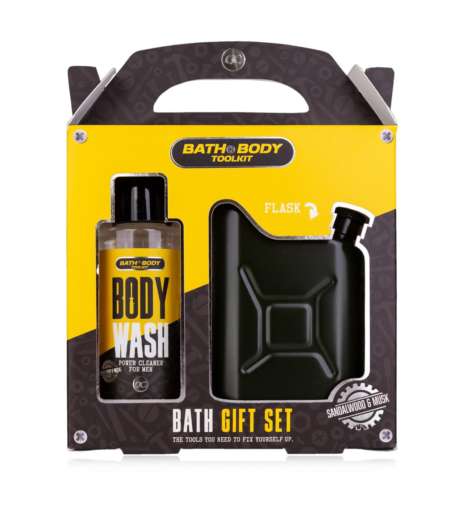 Accentra Bath + Body Toolkit Gift Set for Men | Flachmann Canister 100ml Shower Gel & Cool Design | Perfect Men's Care Gift - Buy Online on GoSupps.com