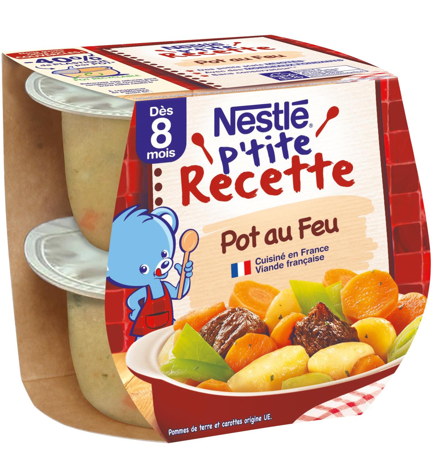 NESTL B B Nestl Baby P'tite Recipe Pot Au Feu Complete Flat Pot from 8 Months - 2 x 200 g - Buy Online on GoSupps.com