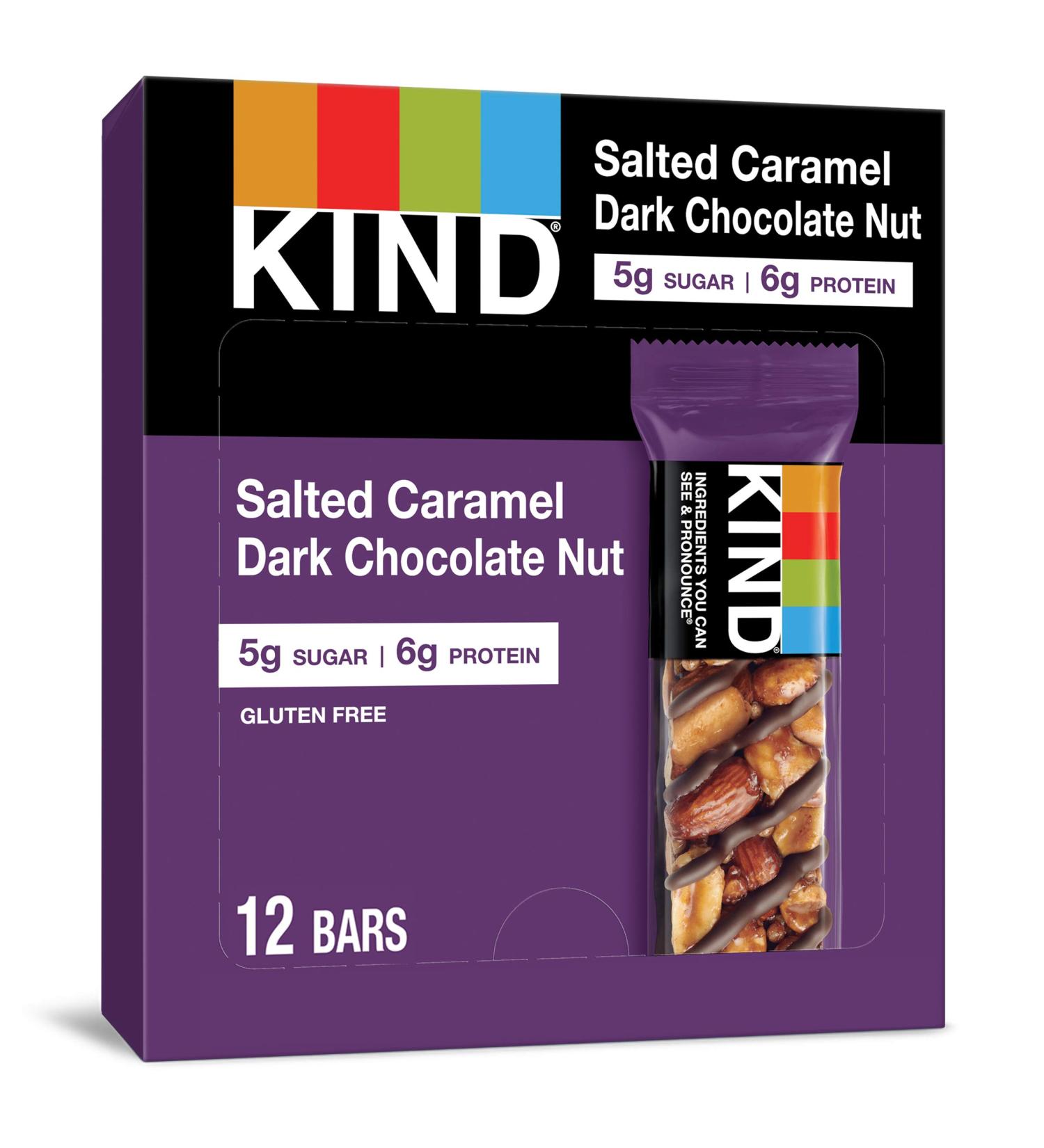 KIND Bars Salted Caramel & Dark Chocolate â€“ Nut & Spice 12 Pack (1.4 oz Each) - Buy Online on GoSupps.com