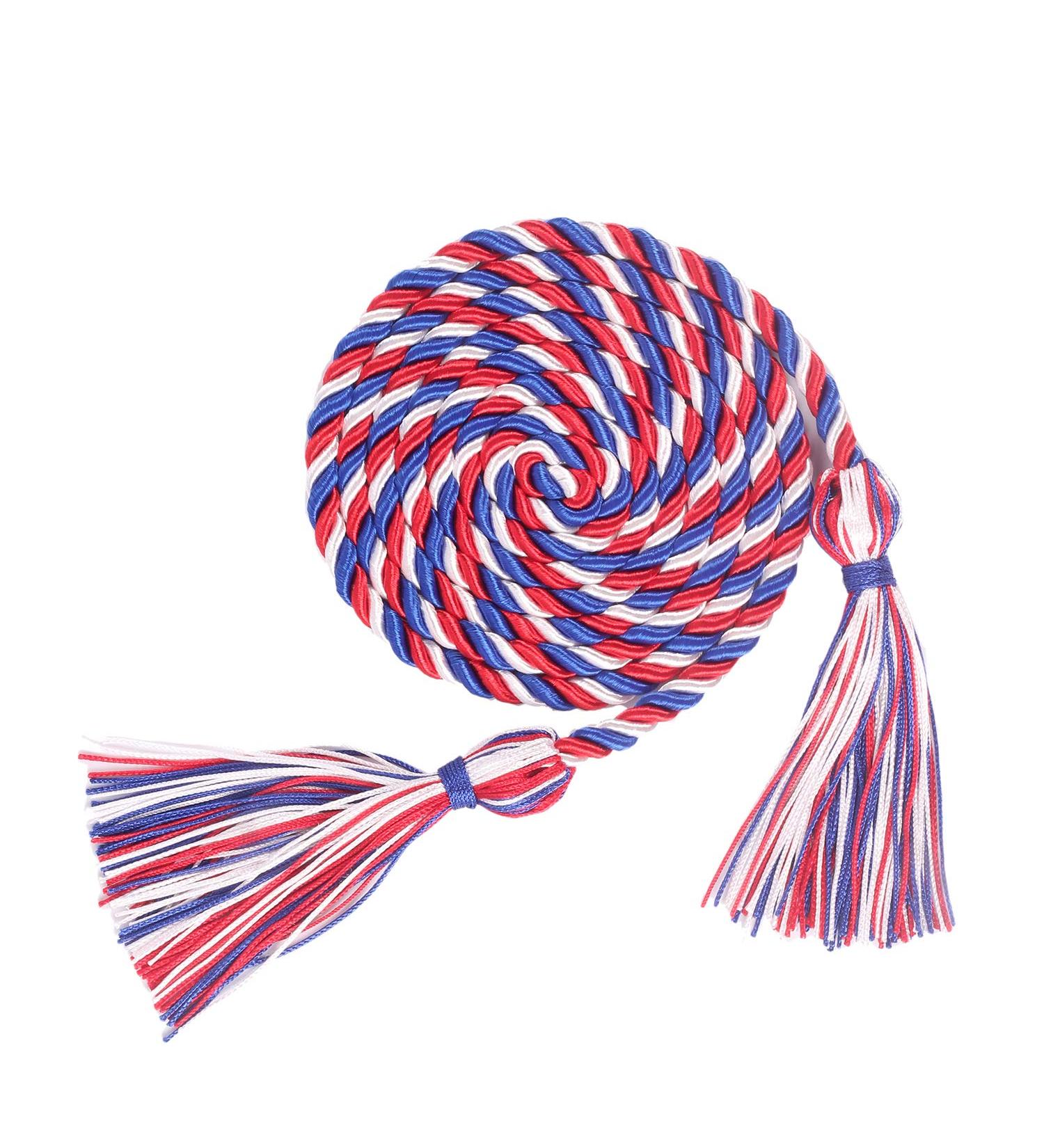 Royal Blue/White/Red Graduation Honor Cords - 68 Long | High-Quality Graduation Accessories - Buy Online on GoSupps.com