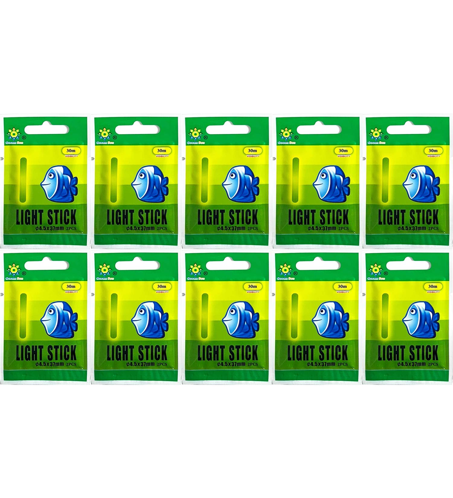 20 Pack 1.45 Glow Stick Green Fluorescent Light for Night Fishing - Buy Online on GoSupps.com