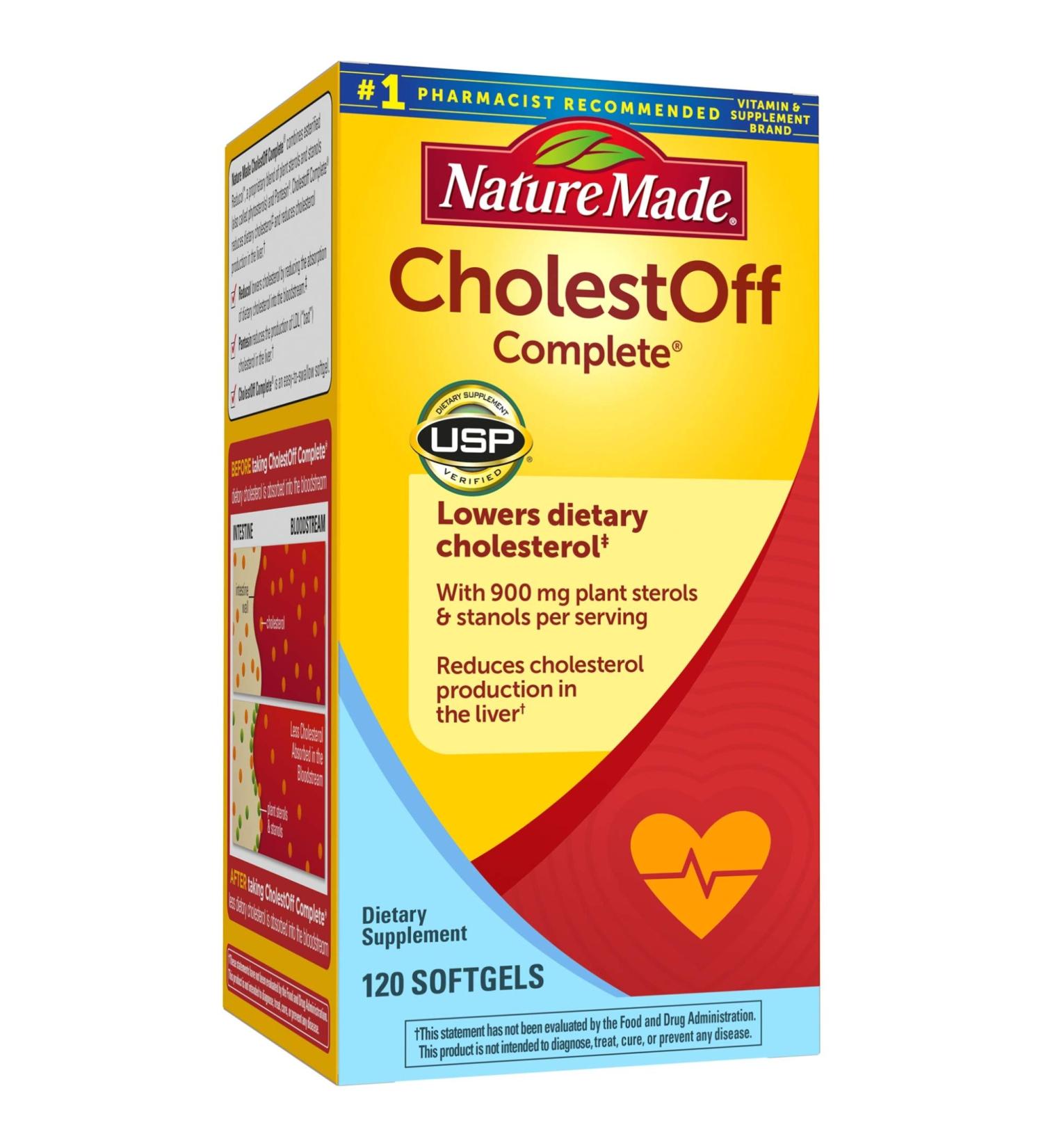 Buy Nature Made CholestOff Complete - 120 Softgels for Heart Health Support - Buy Online on GoSupps.com