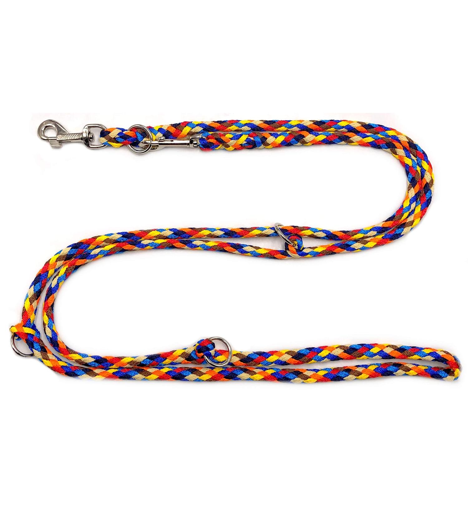 Dog leash Double Leash Practice line for medium dogs up to 45 kg over 39 colors very stable (2.40 m navajo) 2.40 m 8 colored navajo