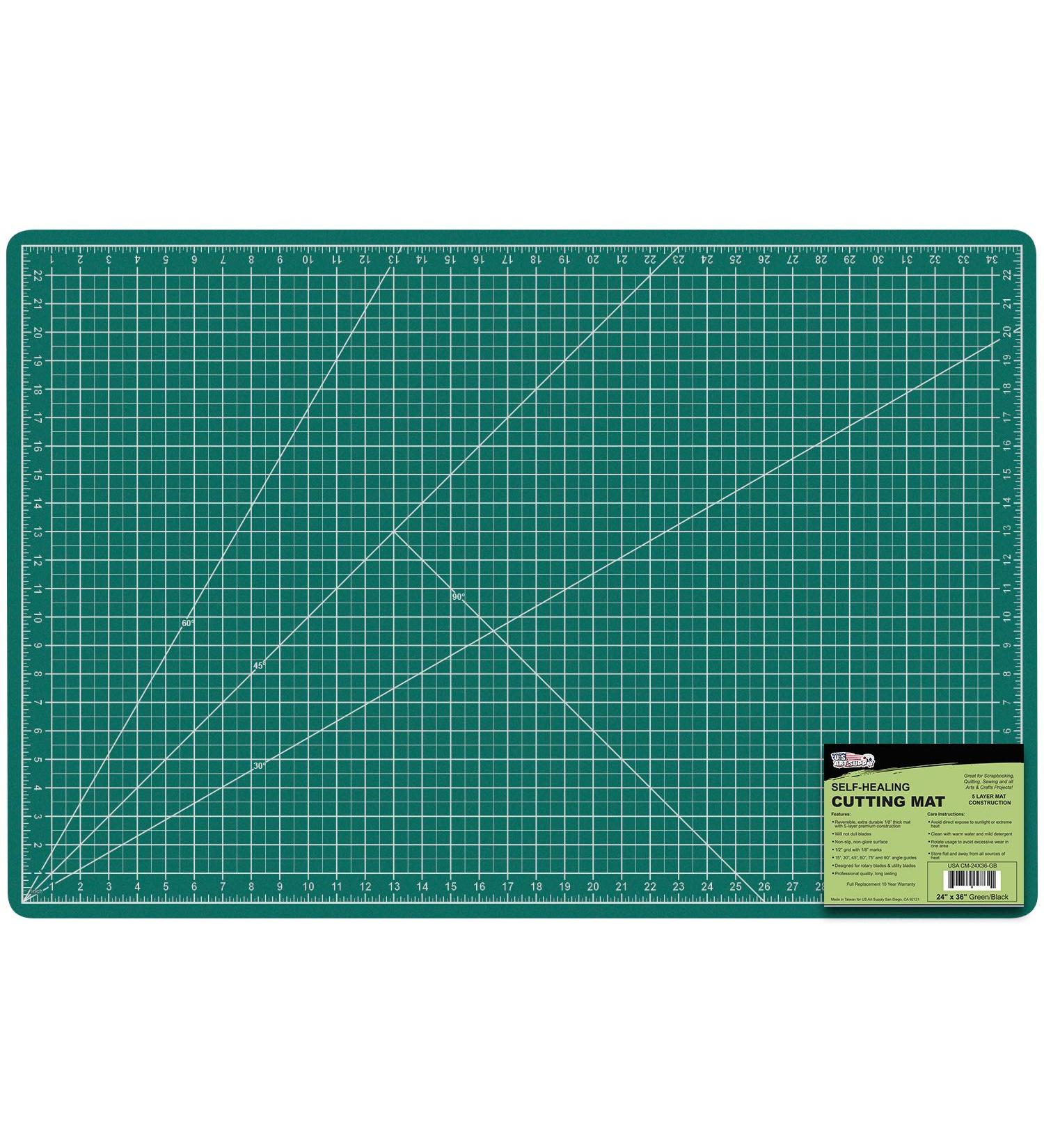 US Art Supply 24" x 36" GREEN/BLACK Professional Self Healing 5-Ply Double Sided Durable Non-Slip Cutting Mat Great for Scrapbooking  Quilting  Sewing and all Arts & Crafts Projects - Buy Online on GoSupps.com