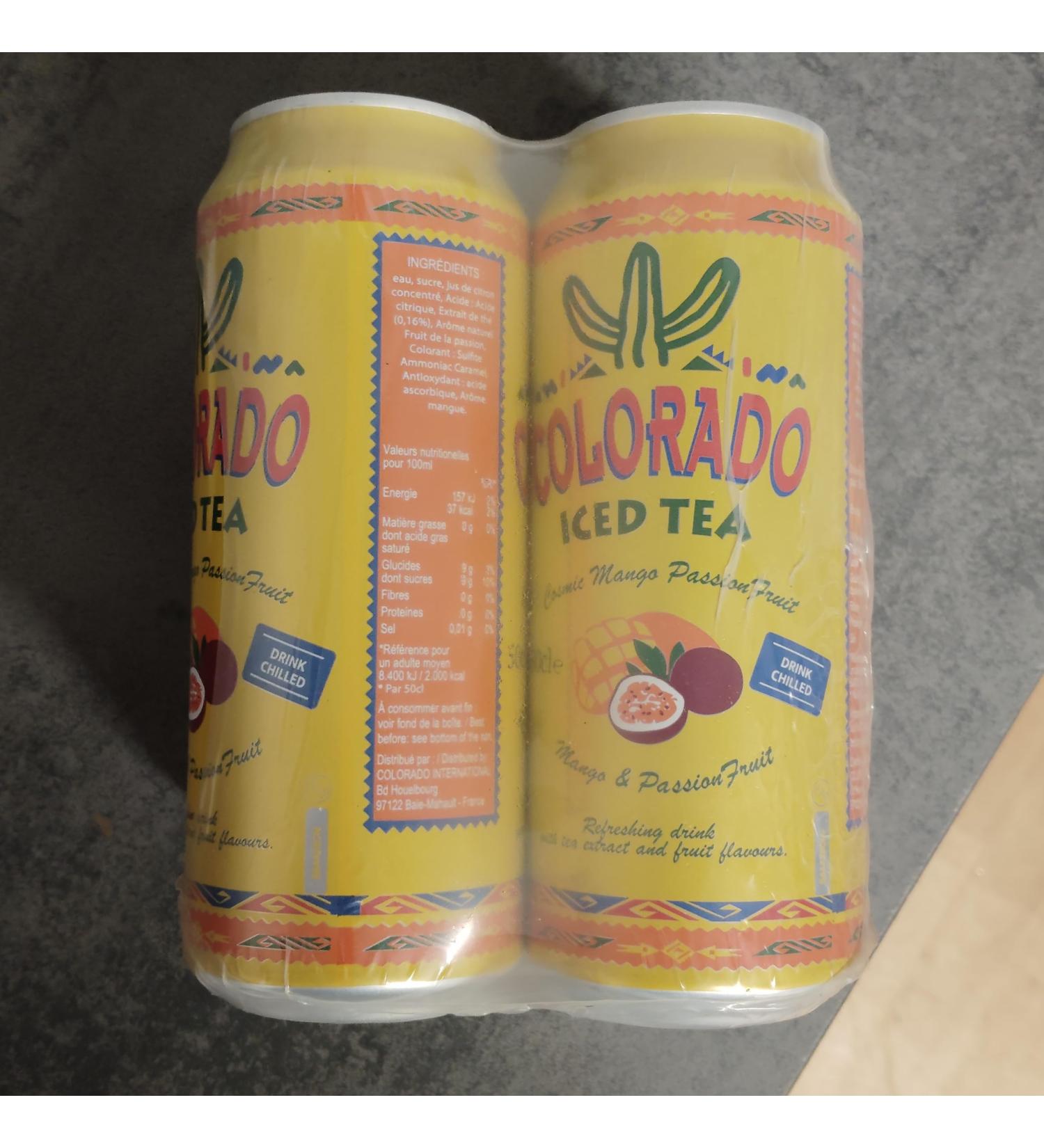 Colorado Iced Tea Mangue et Fruit de la Passion Boisson Rafra chissante au Th Glac 4x50cl