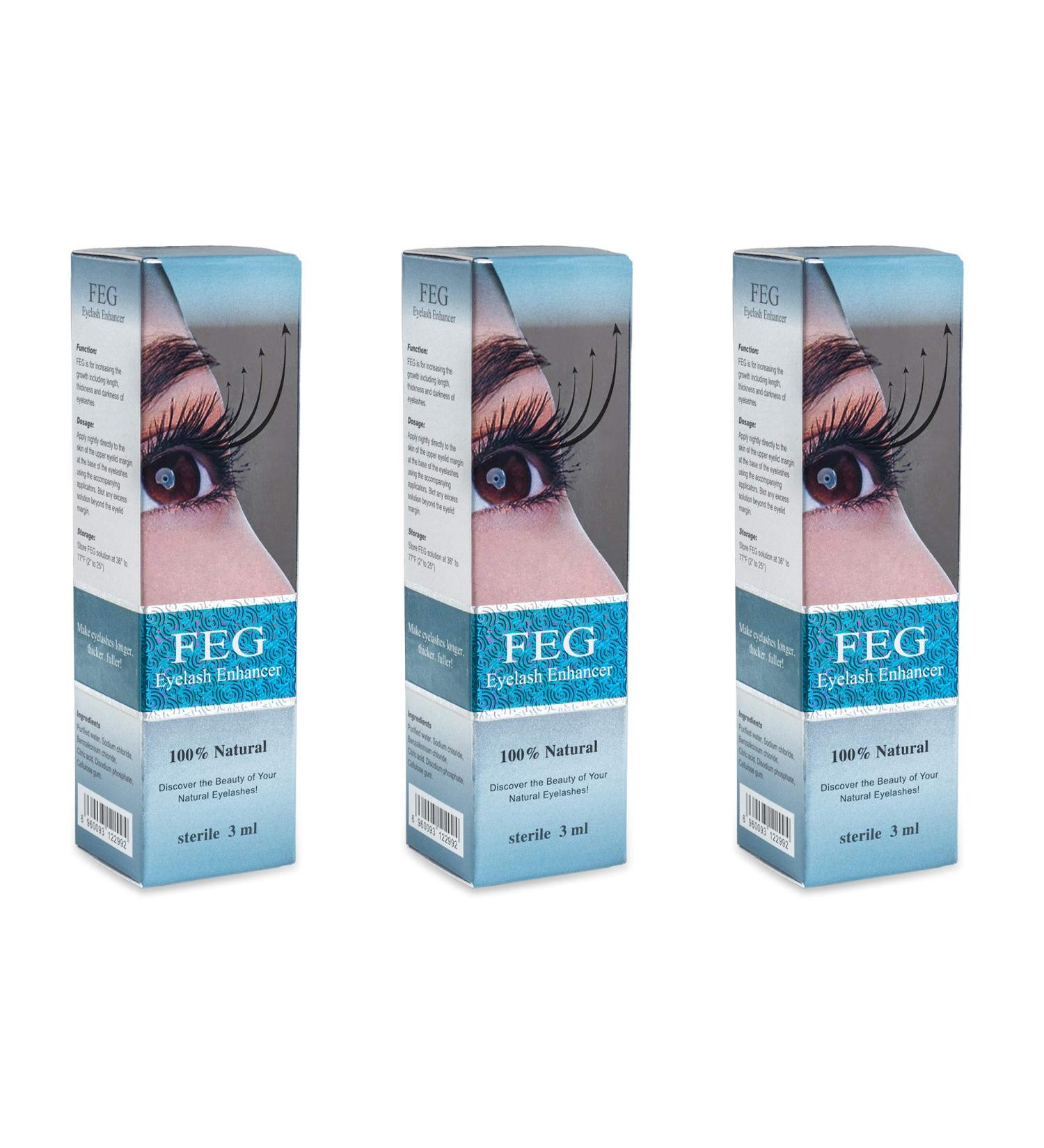 FEG Eyelash Rapid Growth Serum | Lash & Brow Enhancer | 3 Pack - Buy Online on GoSupps.com