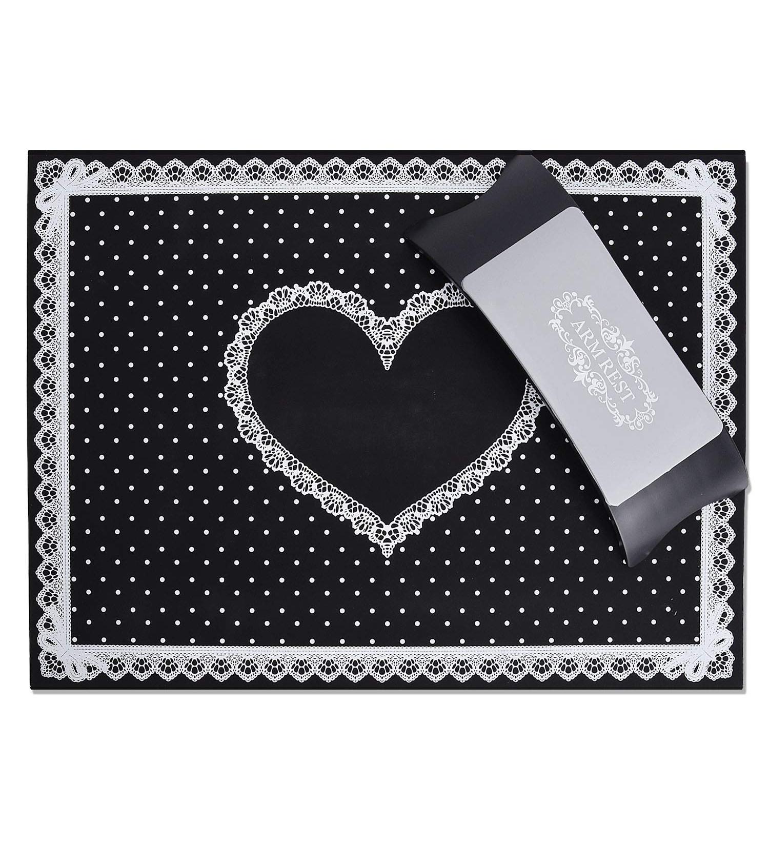 Noverlife Nail Art Hand Pillow & Manicure Table Mat - Black | Silicone Desk Pad for Nail Salon Tools | Washable Foldable Design for Nail Trainer | Arm Wrist Rest Cushion for Manicure - Buy Online on GoSupps.com