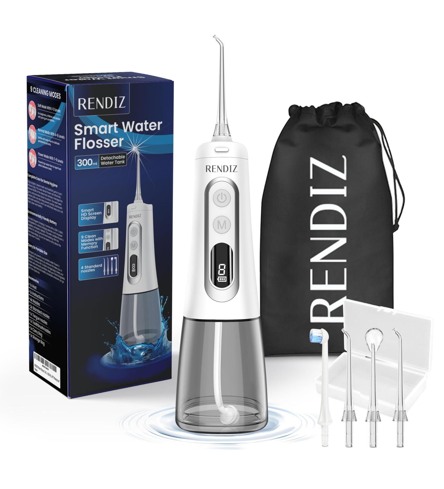 Shop Professional Water Flosser - 9 Modes Cordless IPX7 Waterproof 300 ML Tank for Optimal Oral Care - Buy Online on GoSupps.com