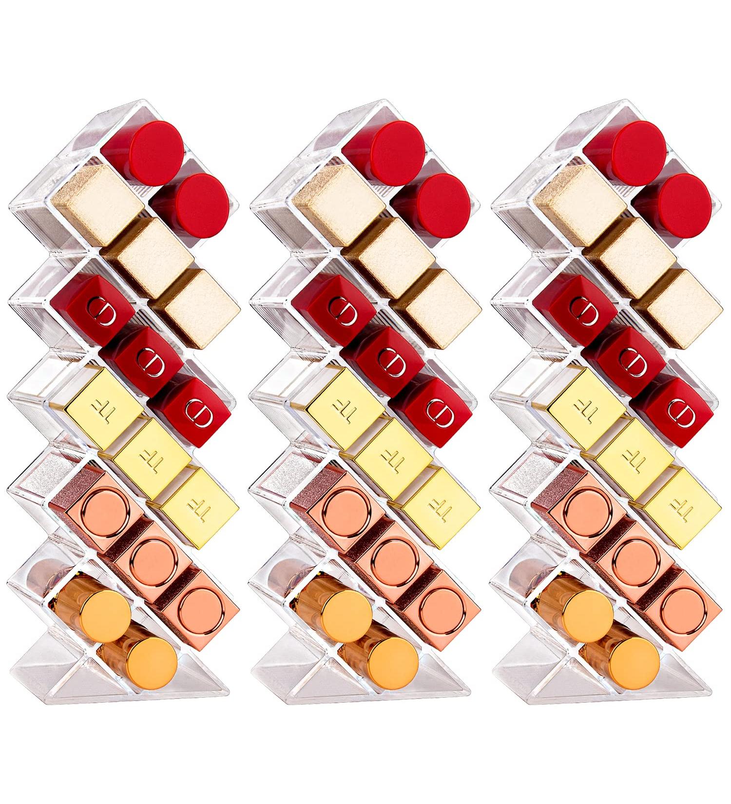 JessLab Acrylic Lipstick Holder Organizer - Clear Makeup Storage for Bathroom Vanity (48 Slots) - Buy Online on GoSupps.com