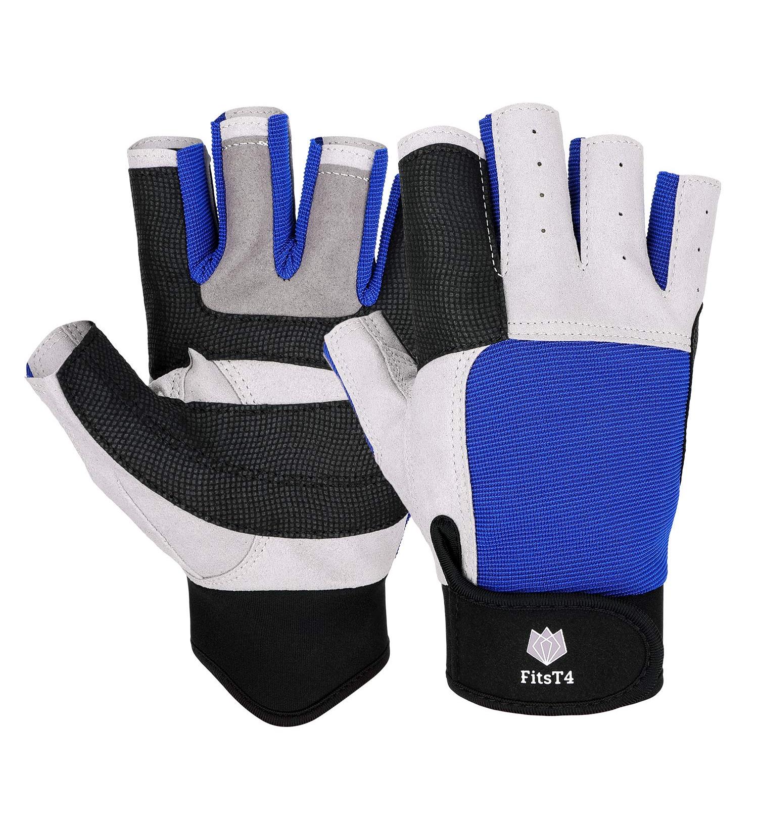 FitsT4 Sailing Gloves 3/4 Finger | Ideal for Sailing, Yachting, Kayaking, Fishing | Medium Blue | Men and Women - Buy Online on GoSupps.com