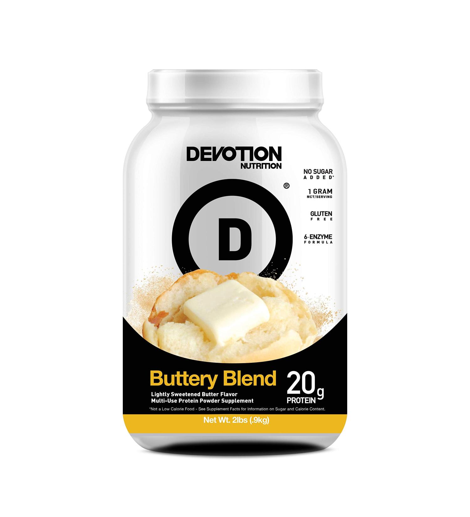 Devotion Nutrition Buttery Blend Protein Powder | 20g Whey & Micellar Protein | Gluten-Free, Keto-Friendly, No Added Sugars | 2g MCTs | 2lb Tub | 1 Pack - Buy Online on GoSupps.com