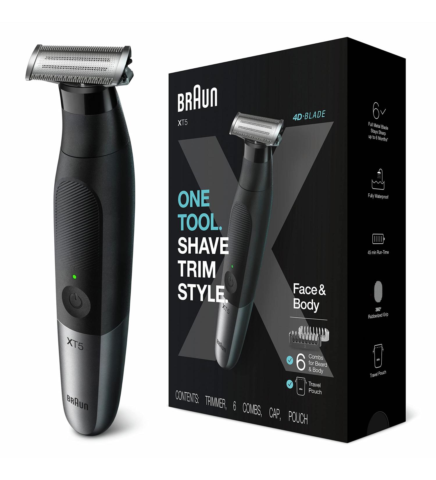 Braun Series XT5 Beard Trimmer & Electric Razor for Men - XT5200 | Manscaping Kit with Durable Blade & Travel Pouch - Buy Online on GoSupps.com