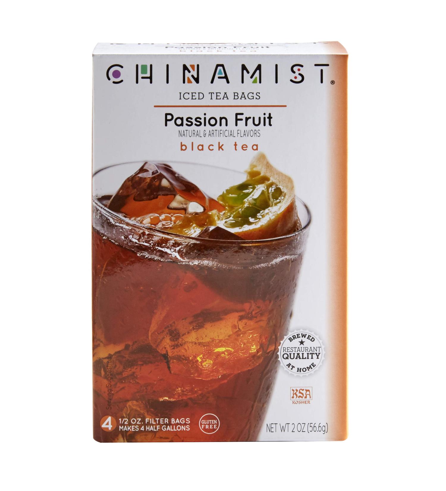 China Mist Passion Fruit Black Iced Tea Bags - 4 Count, Yields 1/2 Gallon Per Bag - Buy Online on GoSupps.com