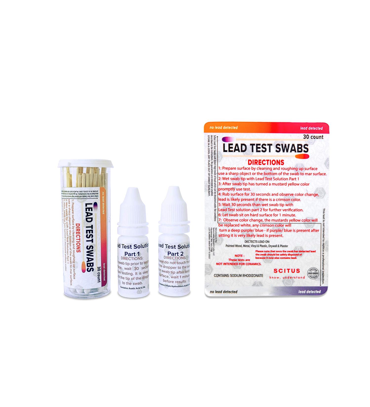 Scitus Lead Testing Kit - 30 Swabs, Two-Part Activation - Buy Online on GoSupps.com