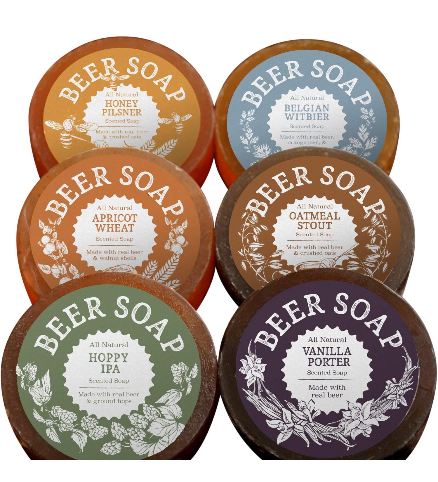 Beer Soap 6-Pack - All Natural, Made in USA, Actually Smells Good! Ideal Craft Beer Gift Set for Beer Lovers - Buy Online on GoSupps.com