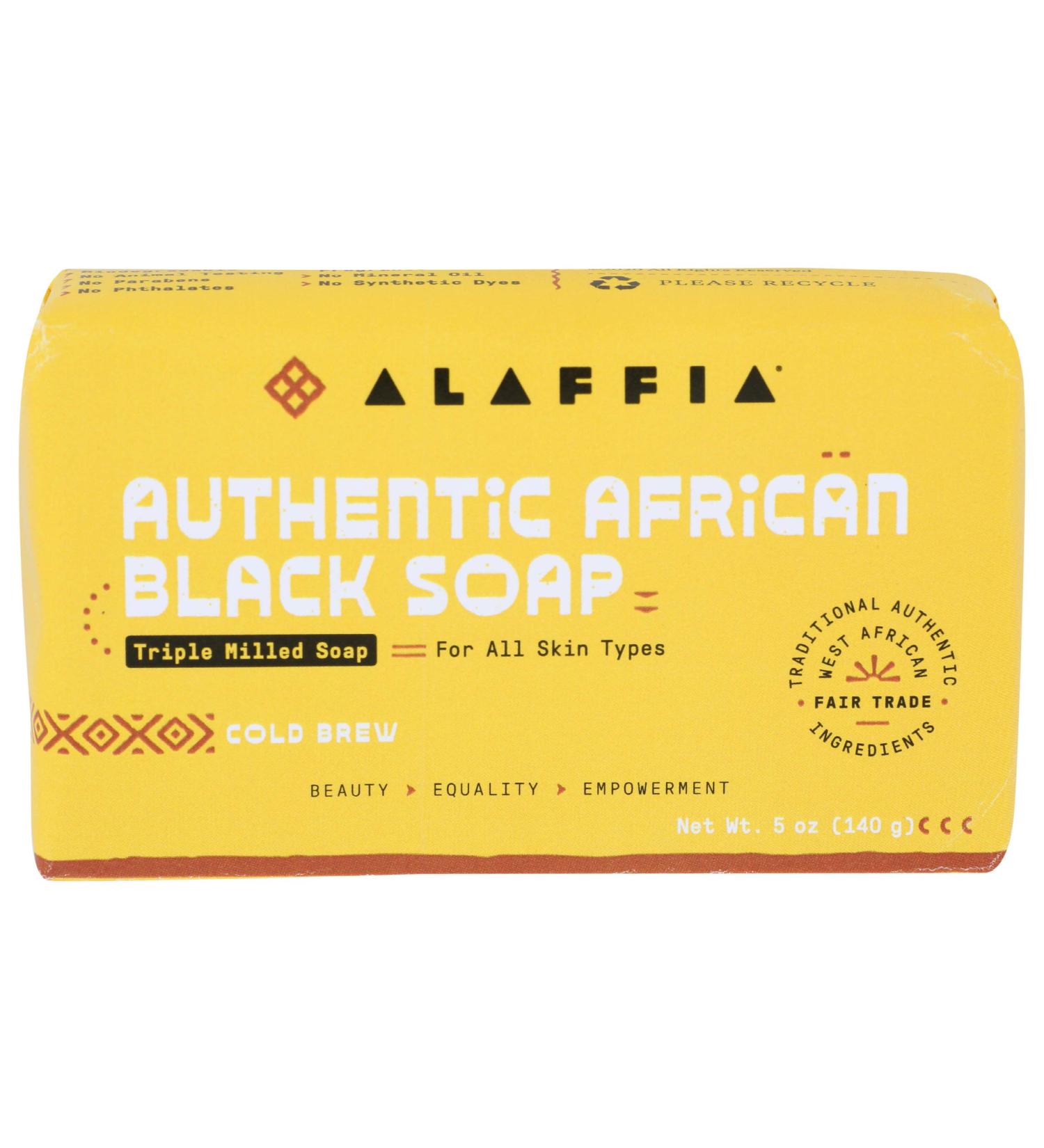Authentic African Black Soap - Alaffia Triple Milled Cold Brew 5 oz | Best Skin Care - Buy Online on GoSupps.com