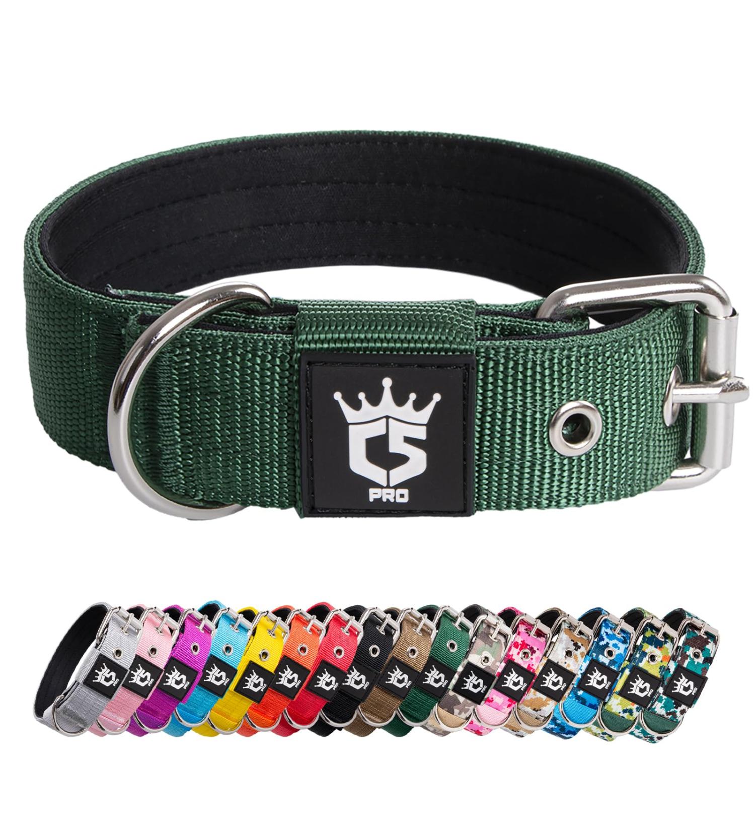 Buy Tspro Tactical Dog Collar - Military Quality 3.3 cm Wide Adjustable Green S (35.5cm-43cm) - Strong & Durable with Robust Metal Buckle - Buy Online on GoSupps.com