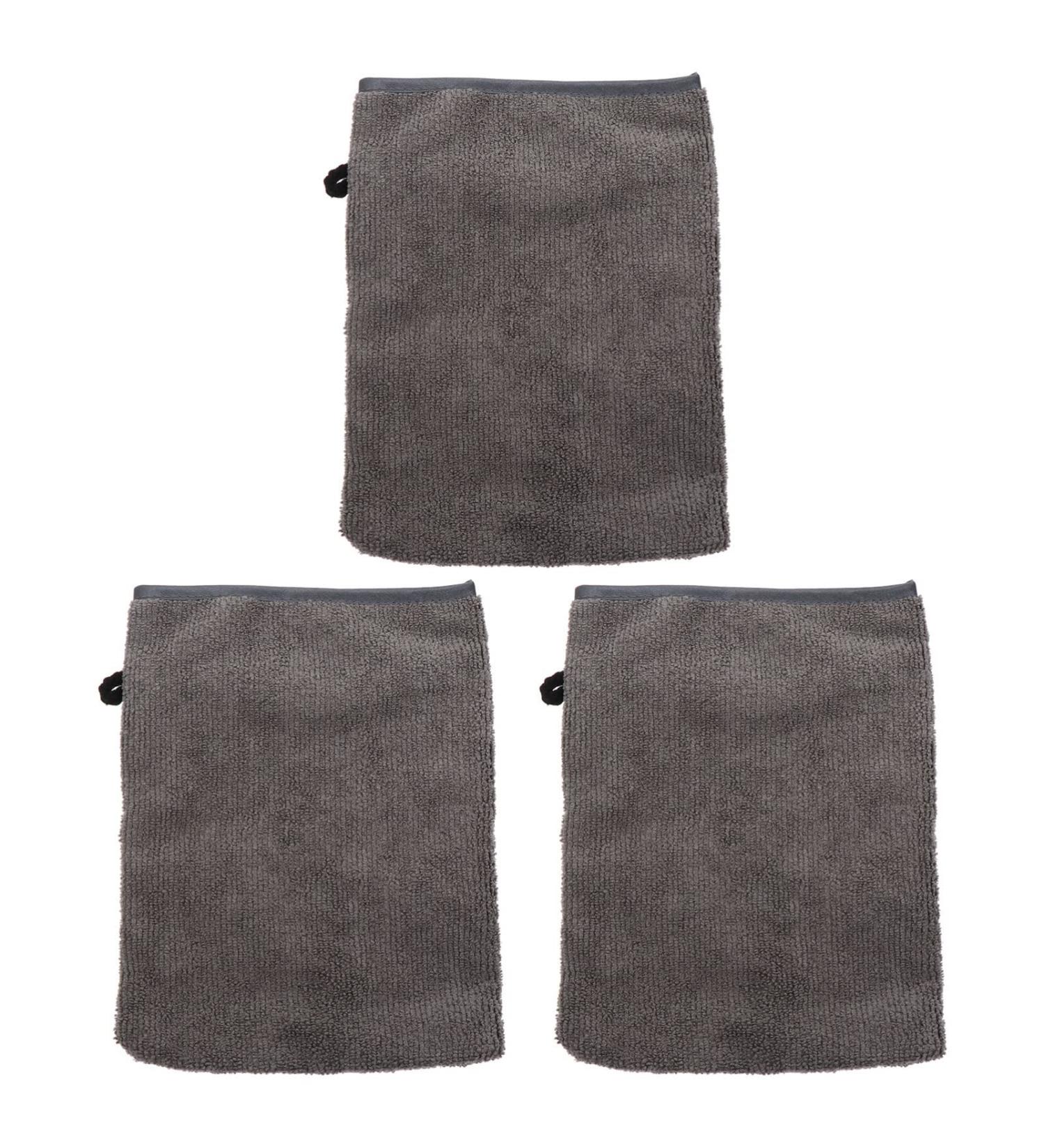 Uonlytech 3pcs Fiber Makeup Remover Gloves & Scrub Mitts for Body & Face - Microfiber Cleansing & Exfoliating Bath Accessories - Buy Online on GoSupps.com