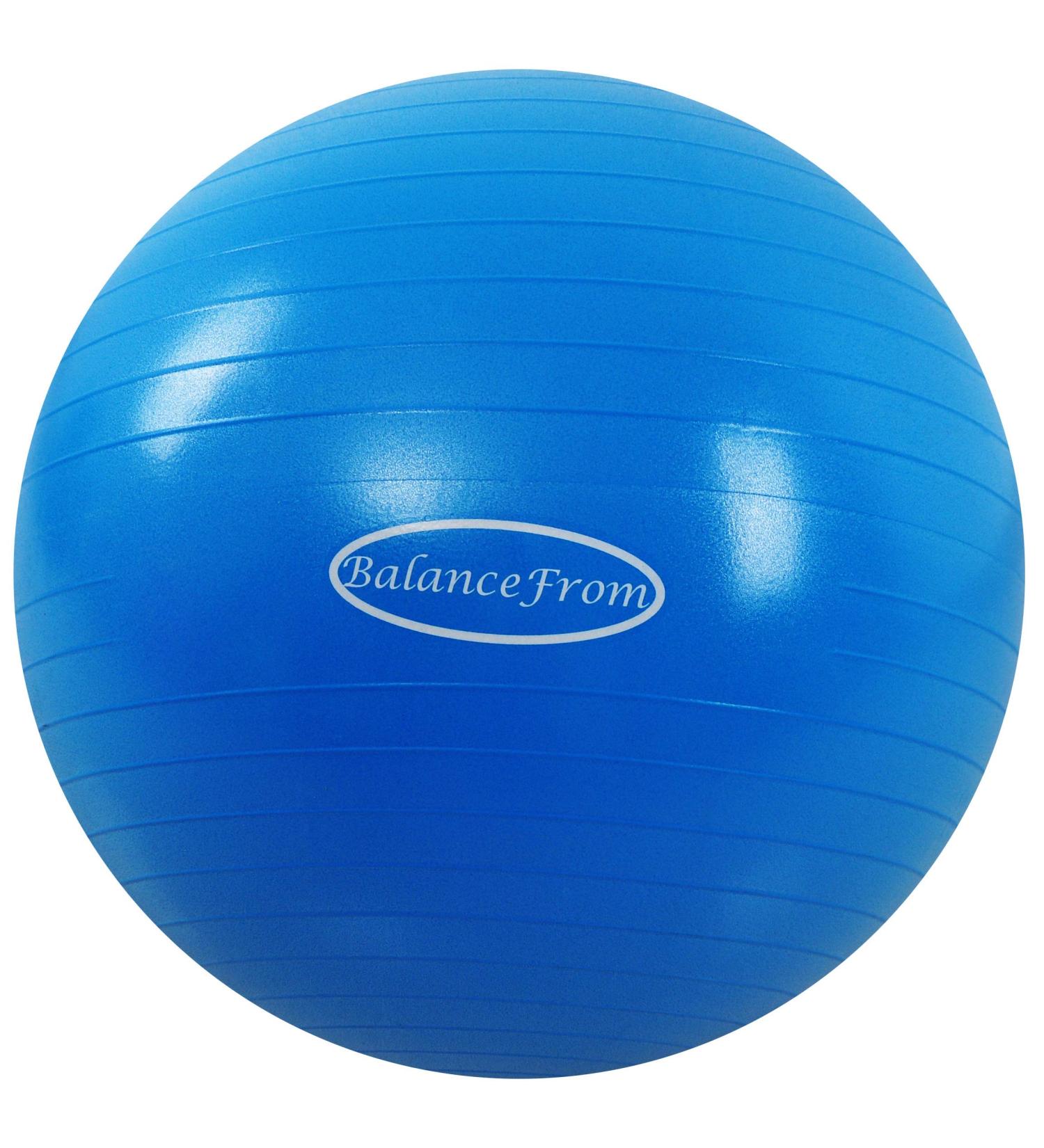 BalanceFrom 26-inch Anti-Burst Exercise Ball with Quick Pump - Slip Resistant Fitness Ball for Yoga, Birthing - 2000lb Capacity - Blue - Buy Online on GoSupps.com