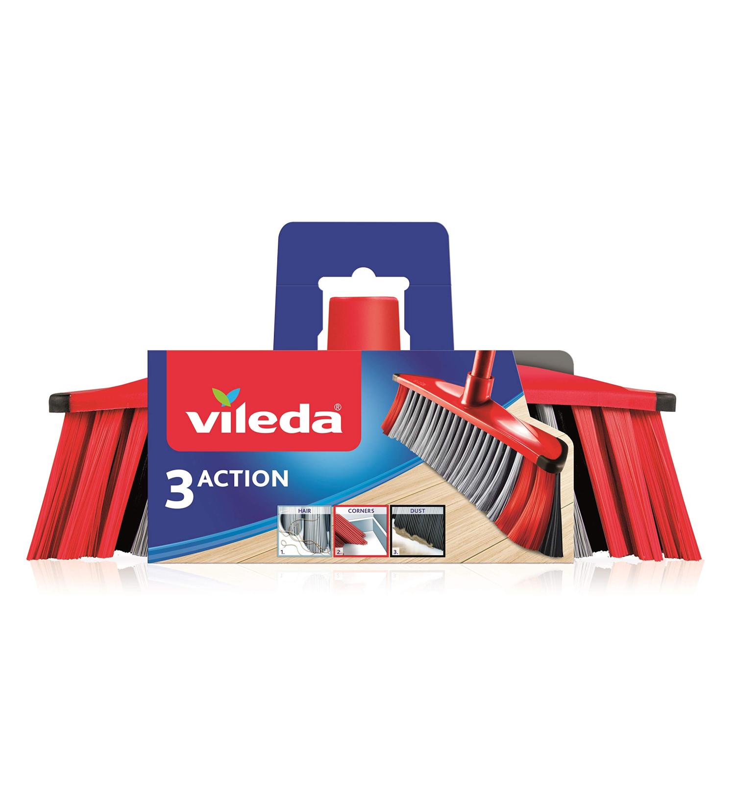 Vileda 142158 3-in-1 Natural Broom Brush Head - 1 Pack (Handle Not Included) - Buy Online on GoSupps.com