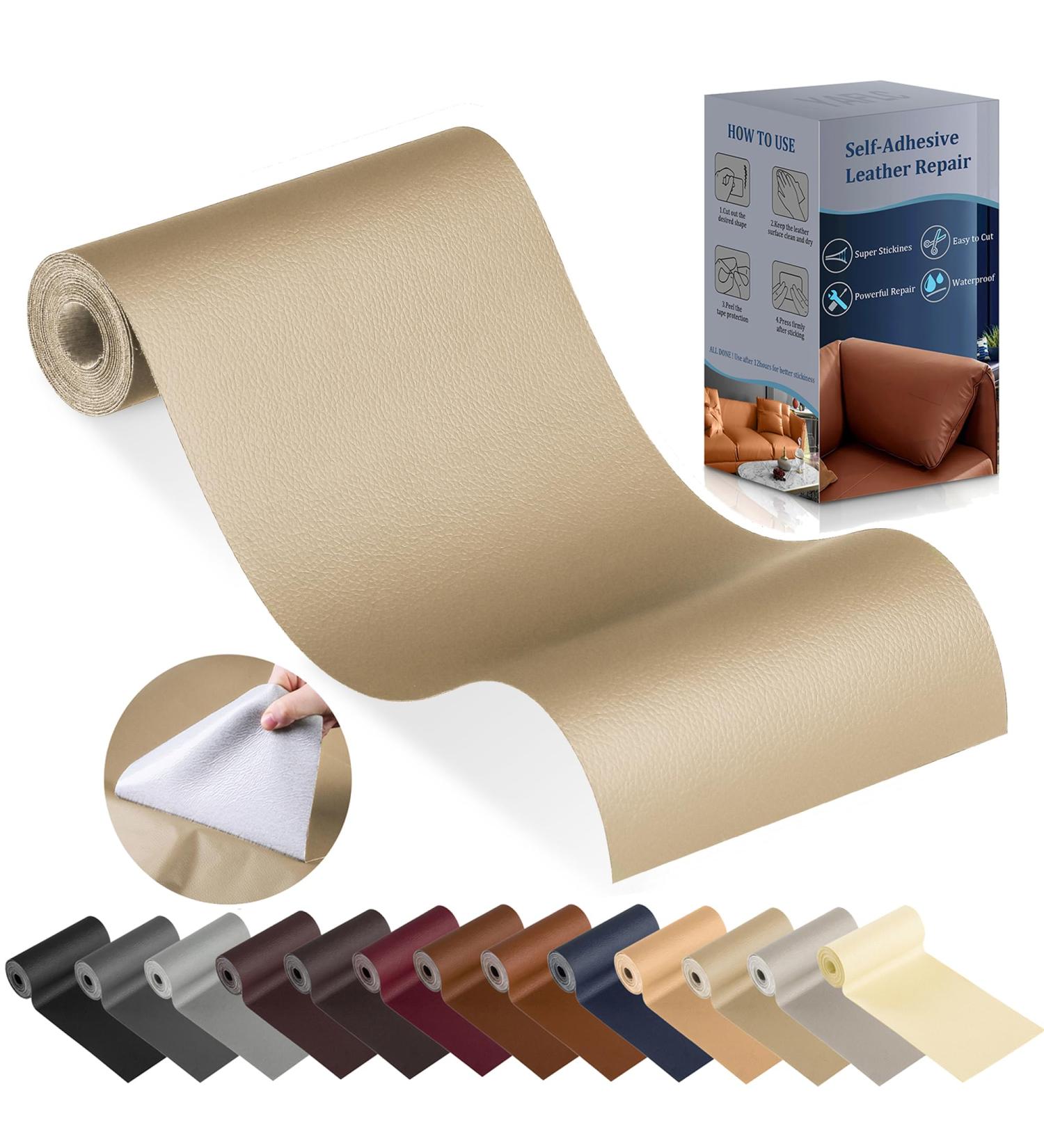 YAFLCÂ Leather Repair Patch for Furniture  4 x 63 Leather Repair Tape self Adhesive  Leather Repair Patch for couches car seat Sofa Jackets Handbags Medium Beige 4 x 63 Medium Beige - Buy Online on GoSupps.com