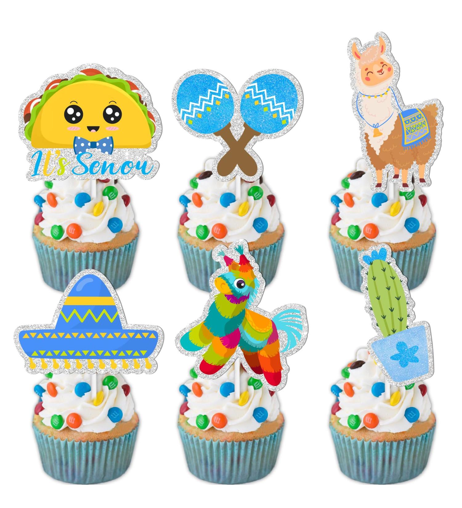 S-Cp-0647 ce Cream Fruit Dessert Cupcake Topper Colorful Glitter Happy Birthday Sensory Pop Game Theme Decor Supplies Baby Shower Boys Girls Birthday Party Decorations - Buy Online on GoSupps.com