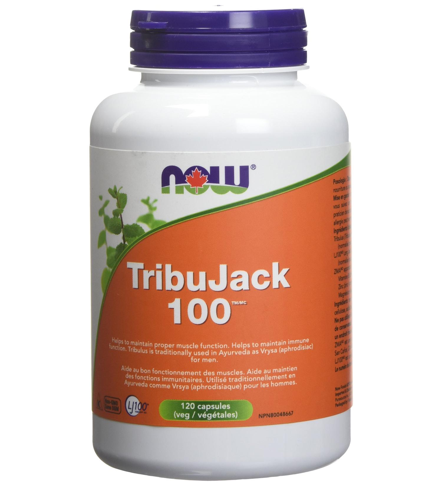 NOW Tribujack 100 with Lj100 Longjack and Zma Veg Capsules 120 Count Unflavoured 120 count (Pack of 1)