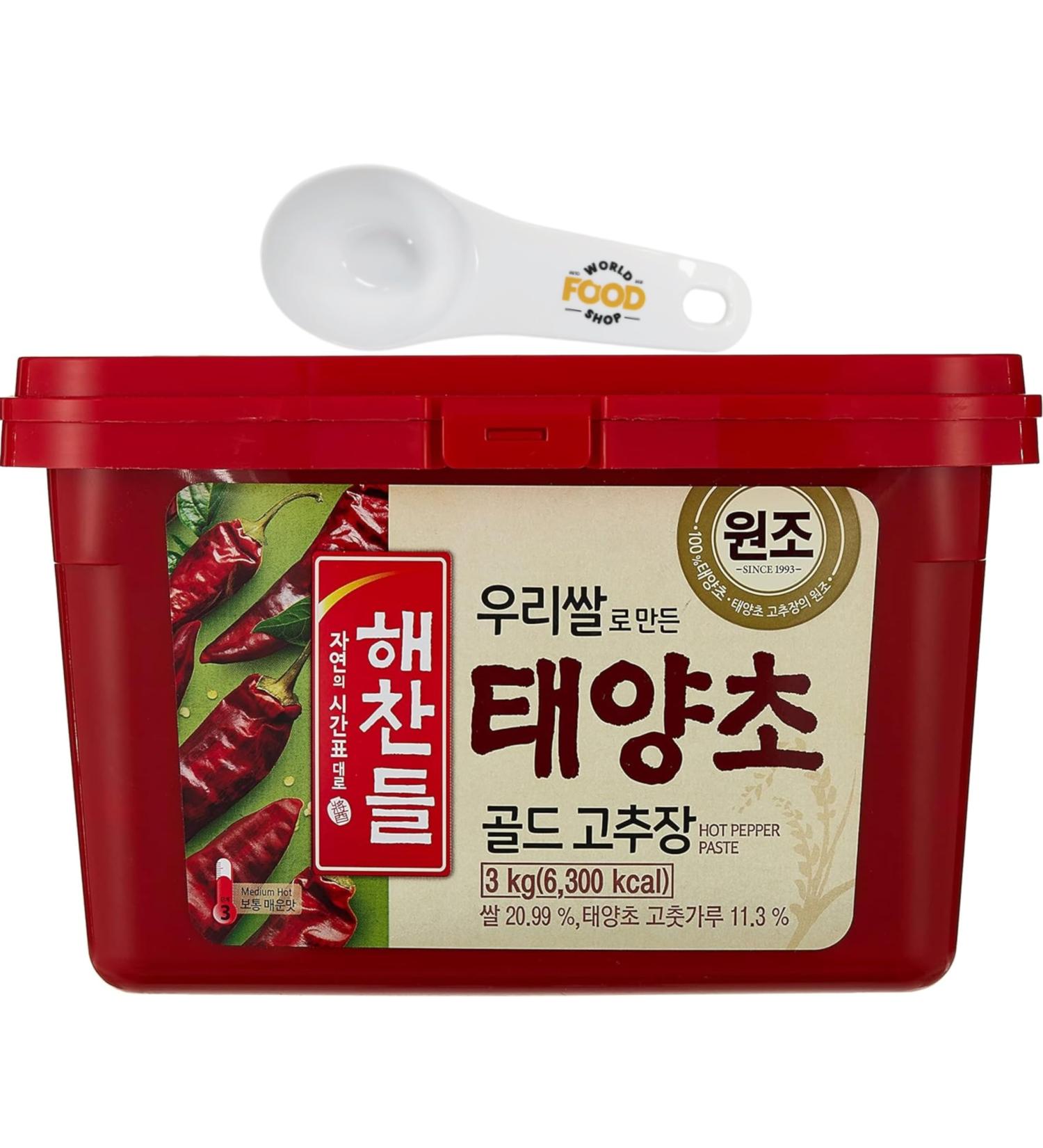 CJ Haechandle Hot Gochujang 3kg - Korean Red Pepper Paste for Spicy Culinary Delights - Perfect for Spice Enthusiasts and Korean Cuisine Aficionados - Buy Online on GoSupps.com