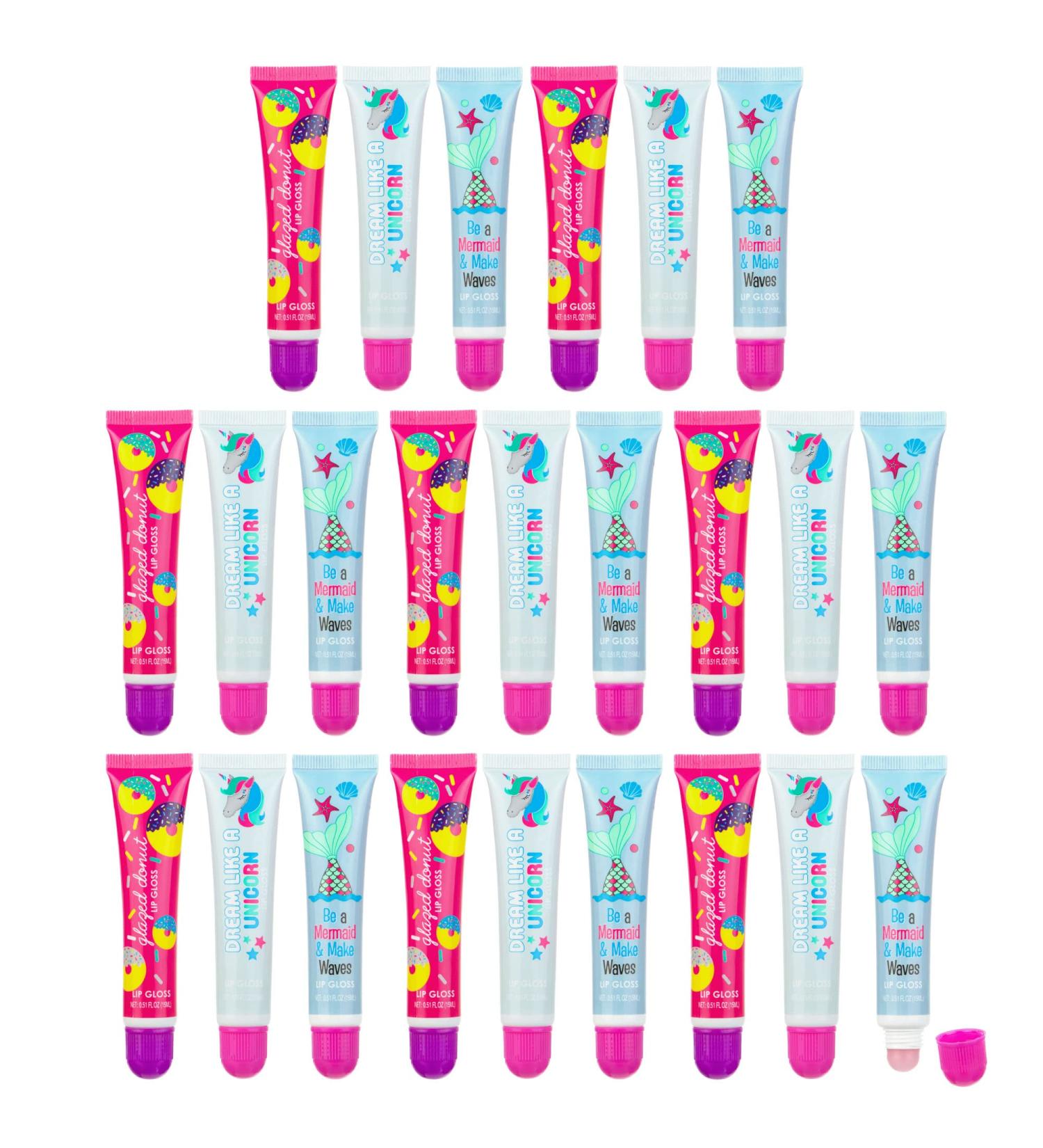 Expressions 24pc Flavored Lip Gloss for Kids and Teens - Unicorn Themed Assorted Fruity Flavors | Unicorn Gifts for Girls, Party Favors, Non Toxic Makeup | Valentines Day Gift - Buy Online on GoSupps.com