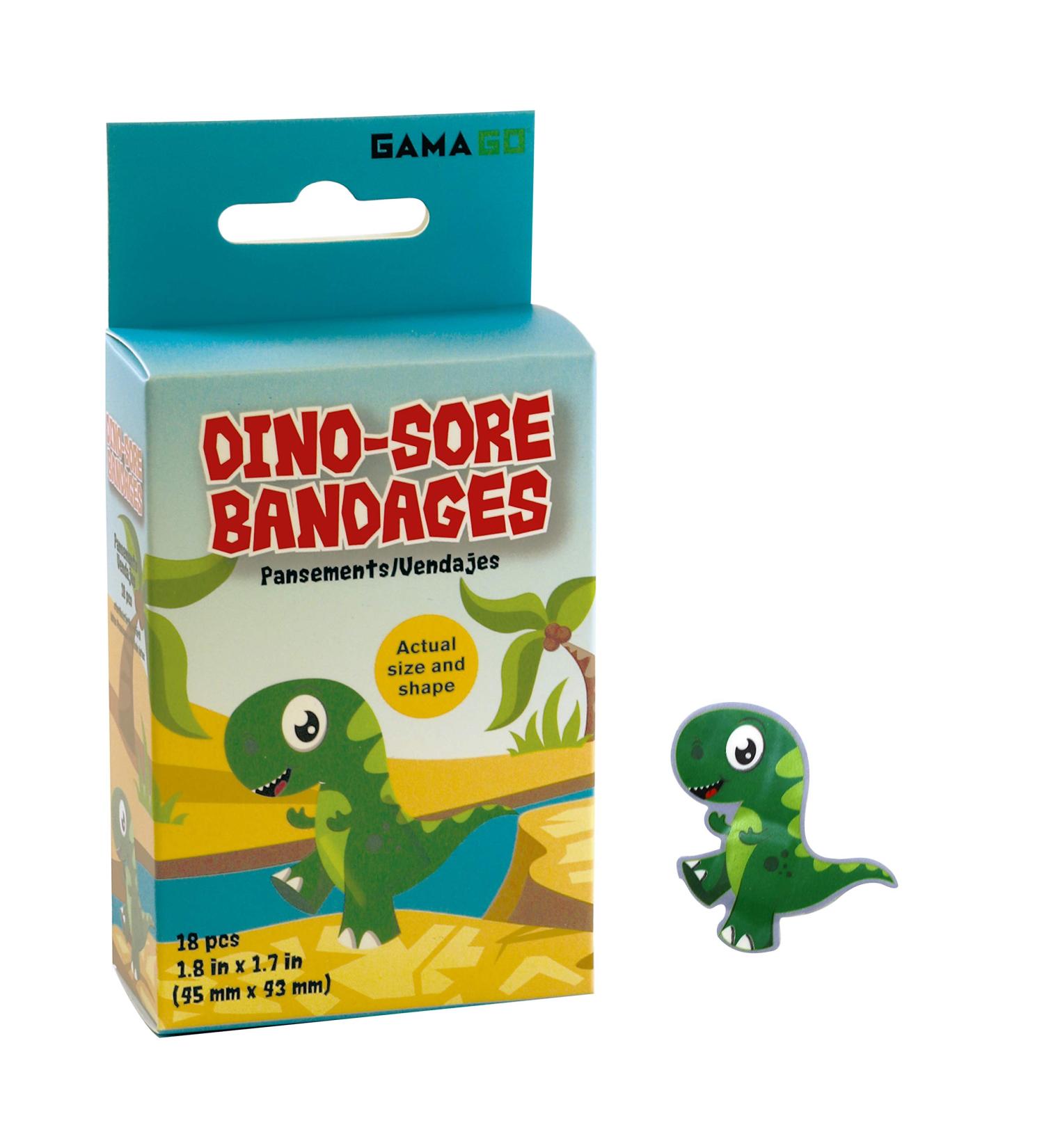 GAMAGO Dino-Sore Bandages - Set of 18 Individually Wrapped Self Adhesive Bandages - Buy Online on GoSupps.com