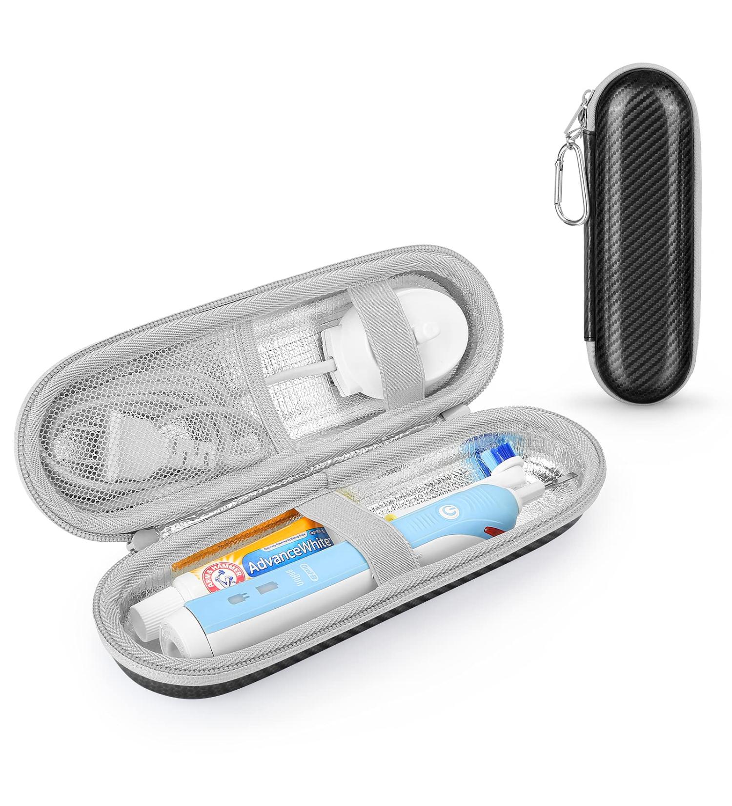 Yinke Electric Toothbrush Travel Case - Compatible with Philips Sonicare & Braun Oral-B Pro - Protective Hard Cover & Accessories Storage Bag (Black - Buy Online on GoSupps.com