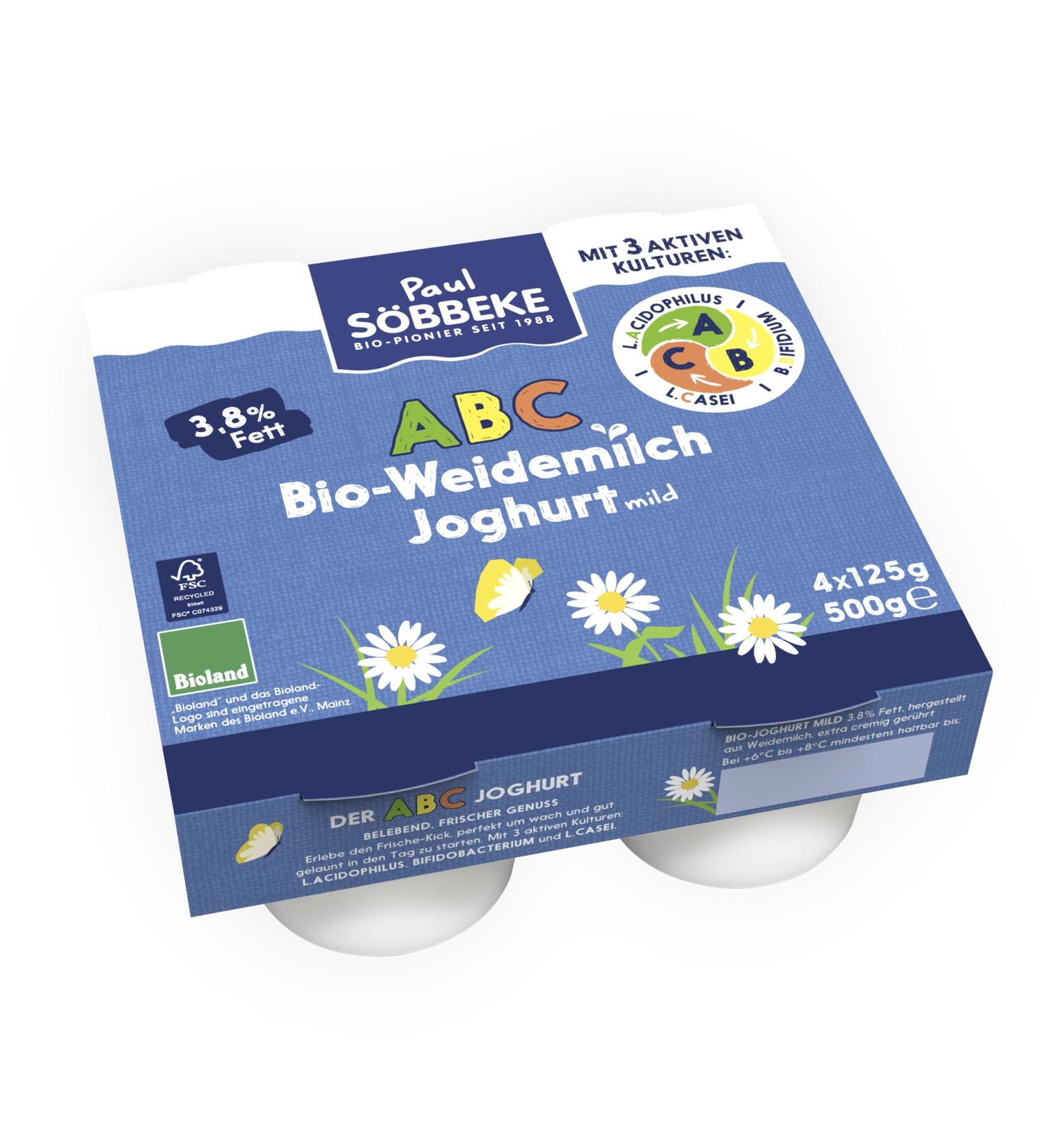 S bbeke ABC organic pasture milk yoghurt mild multipack (6 x 500 gr) 500 g (pack of 6)