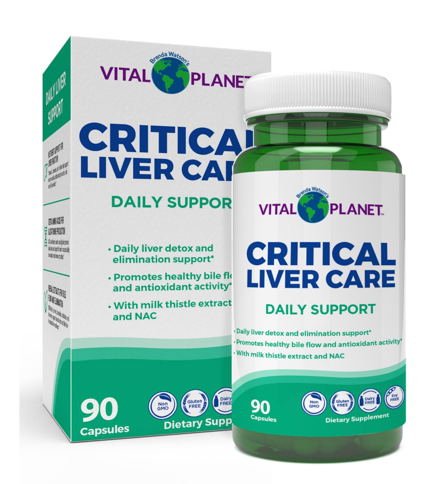 Vital Planet Critical Liver Care Liver Cleanse Detox & Repair Daily Support with Milk Thistle NAC Supplement N-Acetyl Cysteine Dandelion Turmeric Berberine Alpha Lipoic Acid TMG 90 Capsules - Buy Online on GoSupps.com