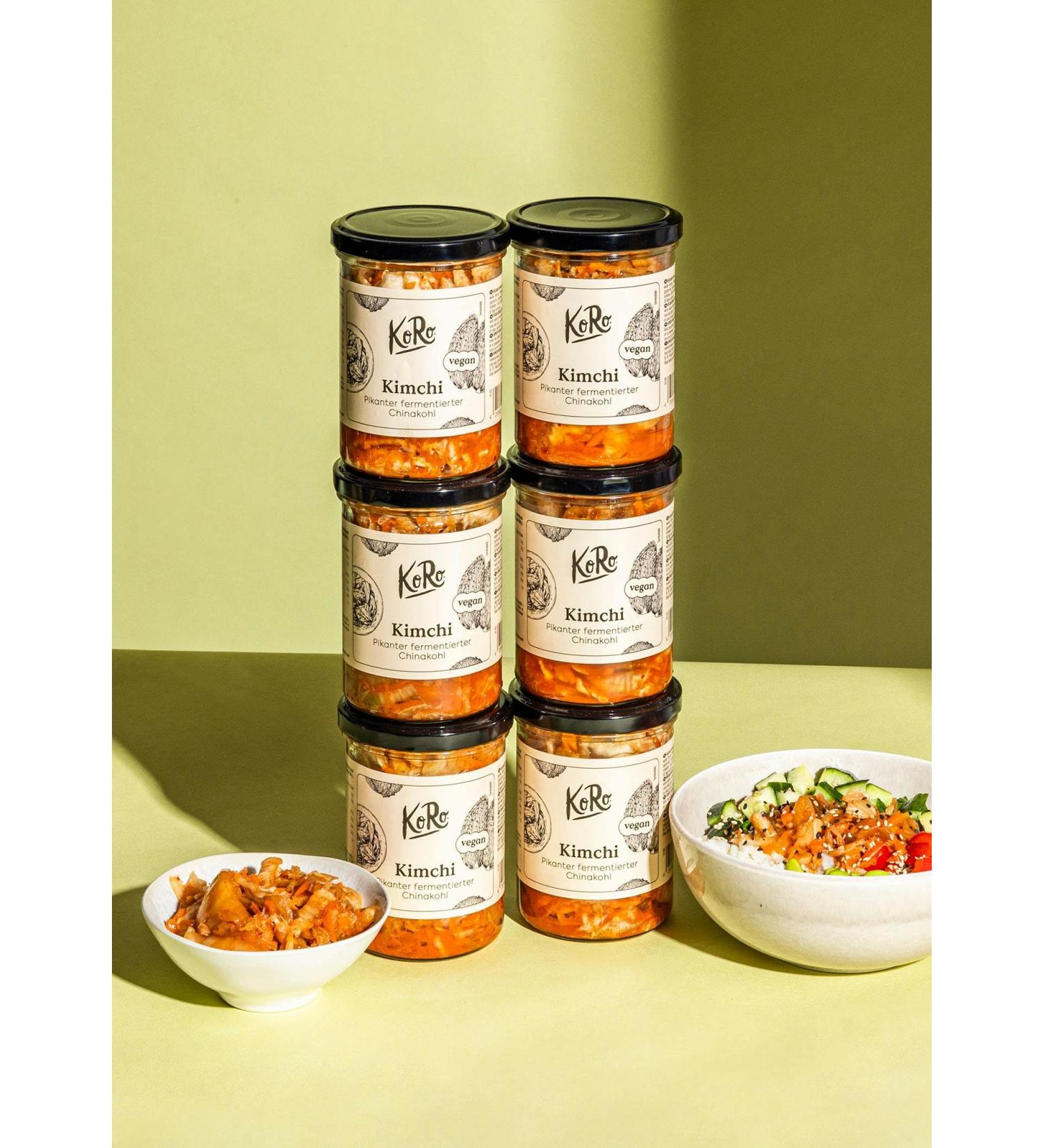 KoRo - Kimchi 6 x 350g - Made with fermented Chinese cabbage - With chili garlic and ginger - Vegan - Buy Online on GoSupps.com