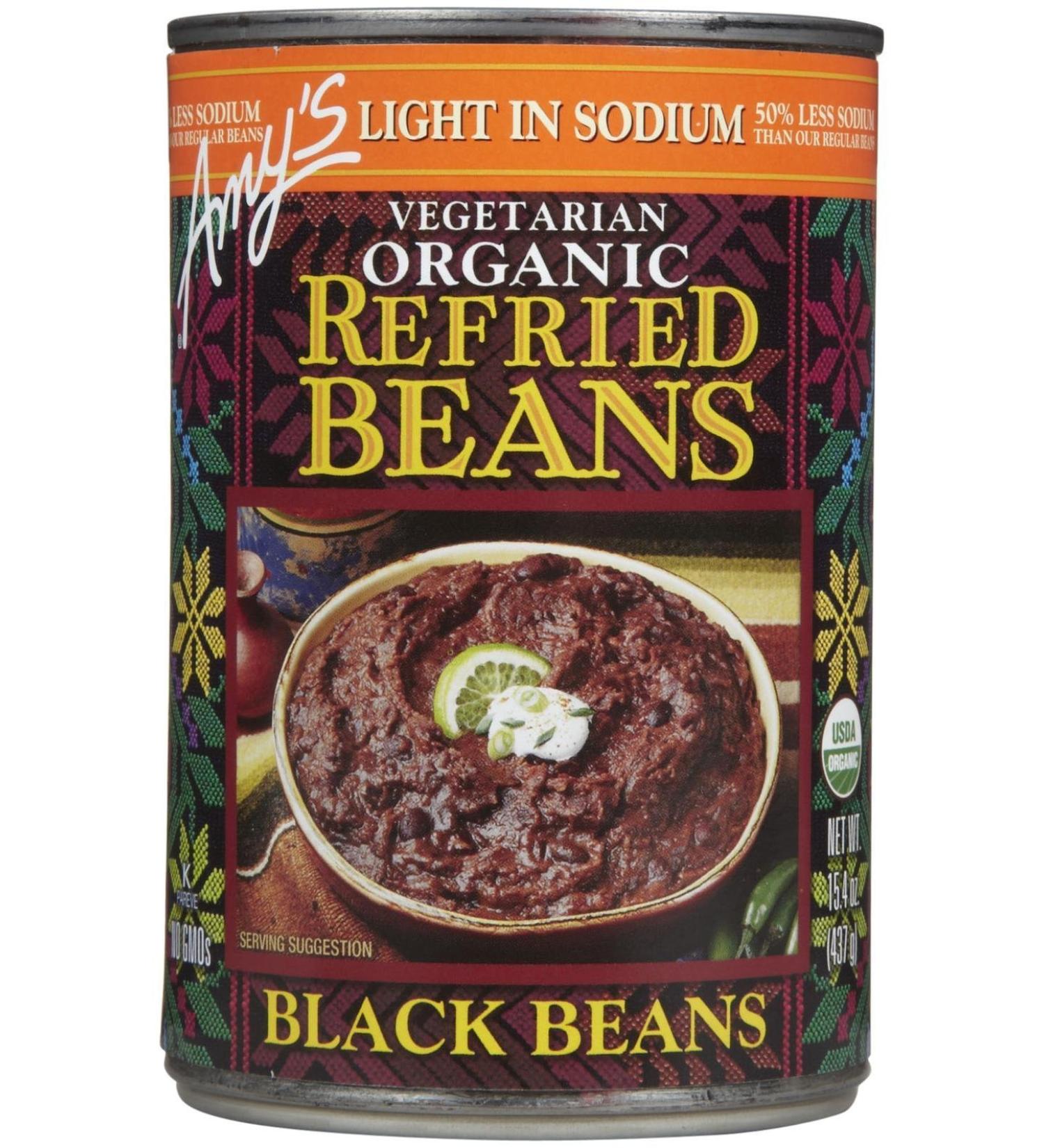Organic Amy's Refried Black Beans 15.4 OZ - Authentic Mexican Flavor - Buy Online on GoSupps.com