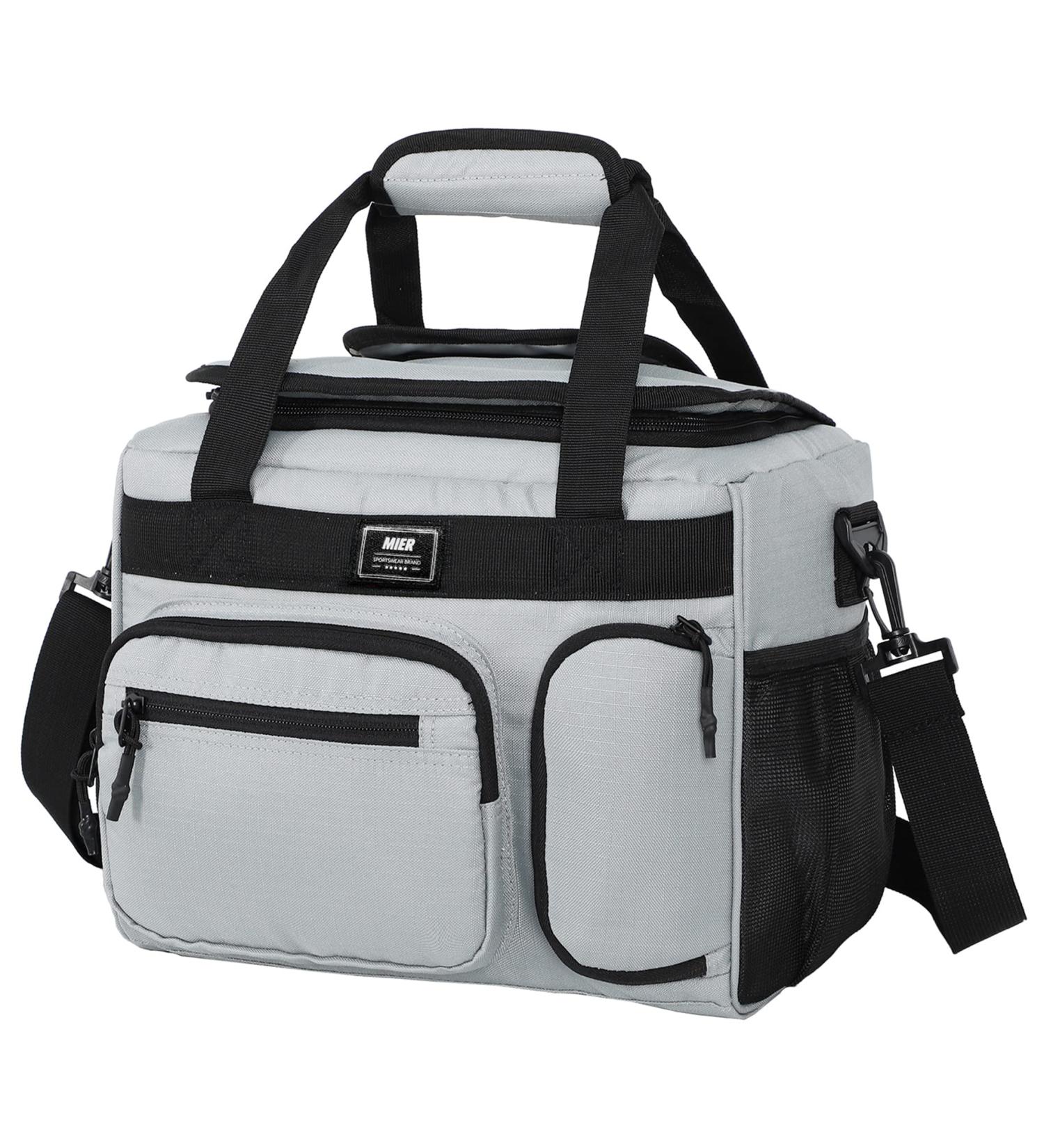 MIER Leakproof Insulated 30 Can Cooler Lunch Bag with Top Flip Lid - Grey - 18L - Buy Online on GoSupps.com