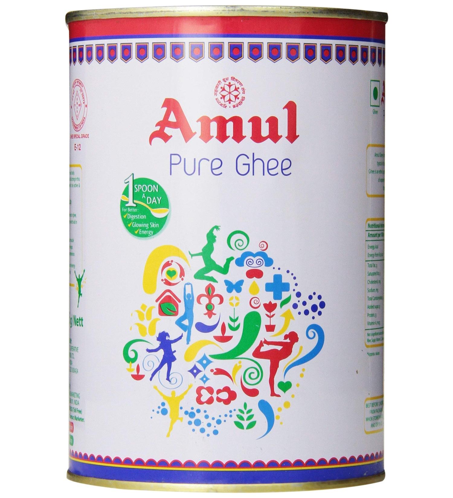 Amul Pure Ghee 1L (905g) - Best Quality Indian Ghee for Cooking and Ayurvedic Benefits - Buy Online on GoSupps.com
