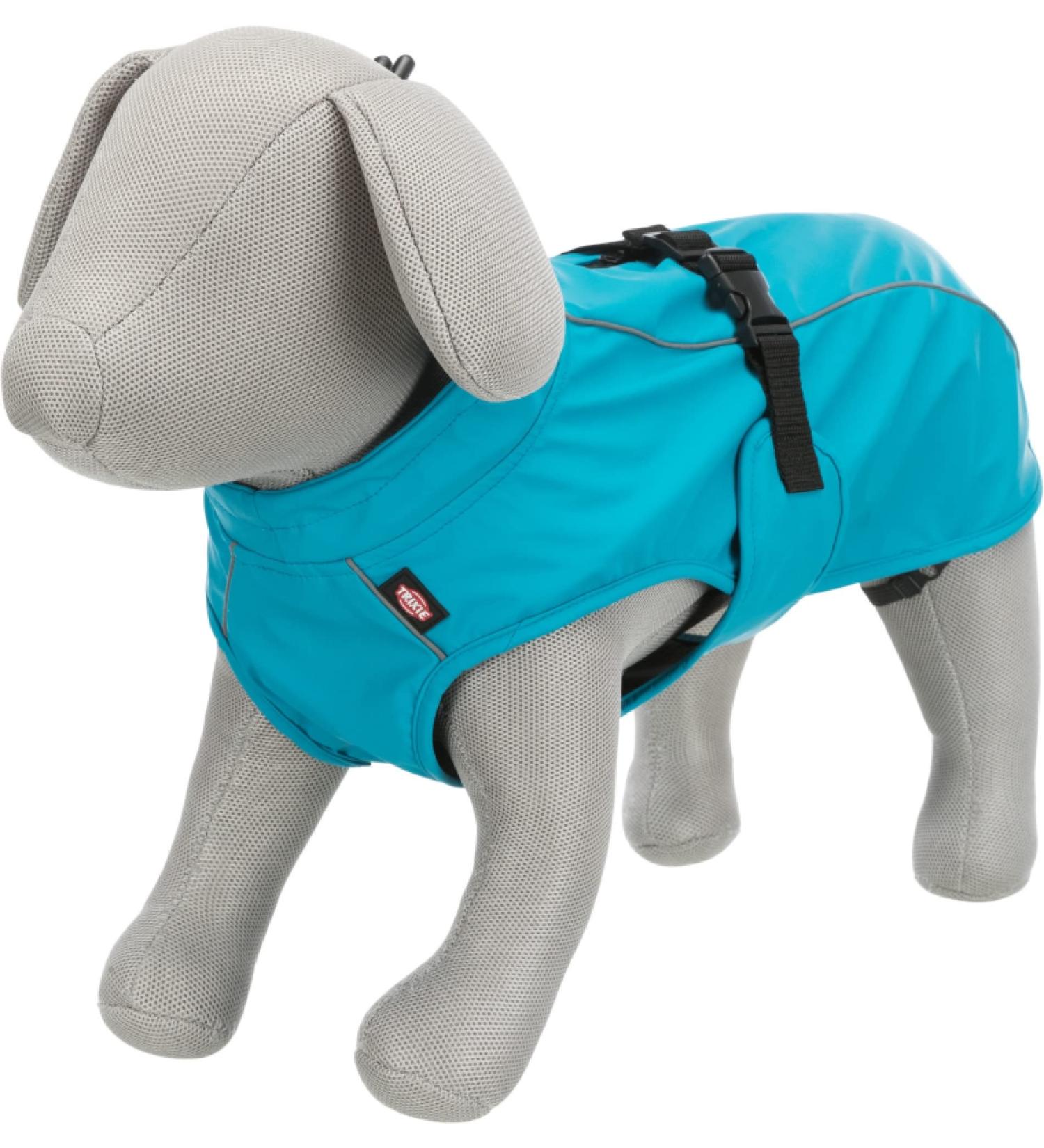 Trixie Vimy Dog Raincoat L - Turquoise Waterproof Jacket with Reflective Elements Adjustable & Comfortable 50 cm - Buy Online on GoSupps.com