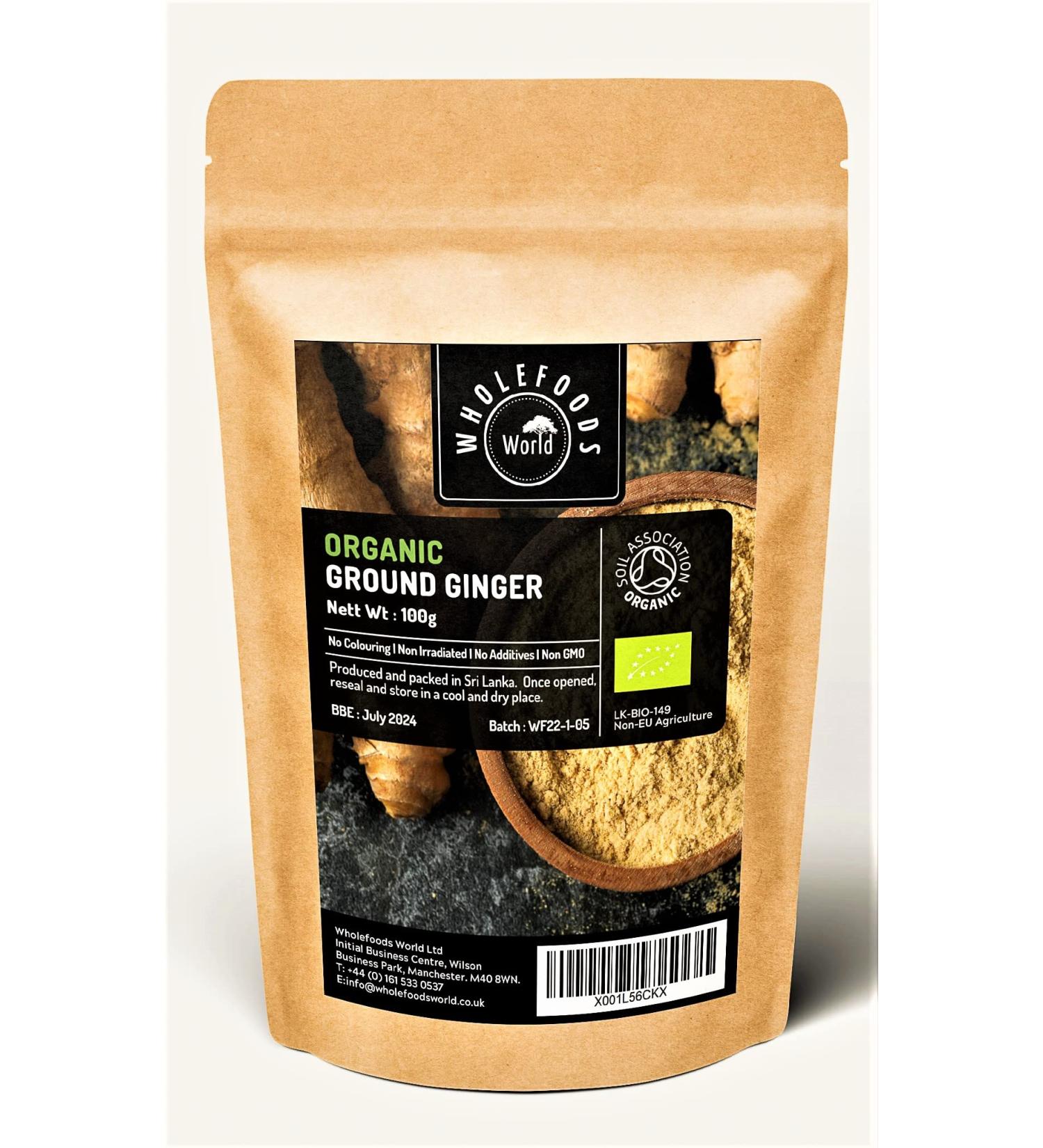 Organic Ground Ginger Powder | Wholefoods World | Sri Lankan Origin - Buy Online on GoSupps.com