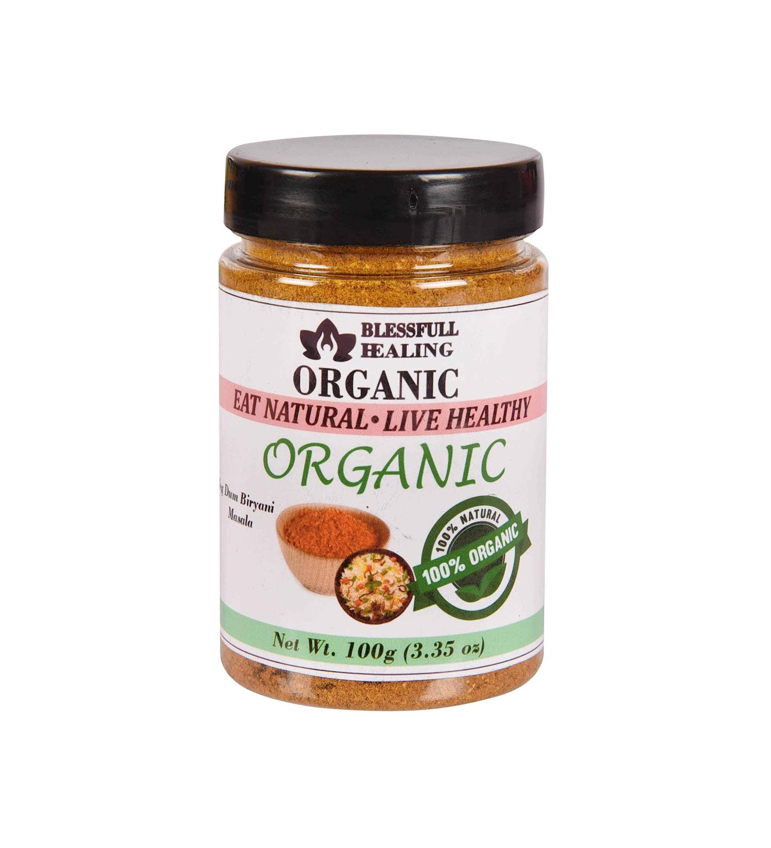 Blessfull Healing Organic Veg Dum Biryani Masala 100 Gram Airtight Container (Packing May Vary) 100 Gram 3.35 oz - Buy Online on GoSupps.com