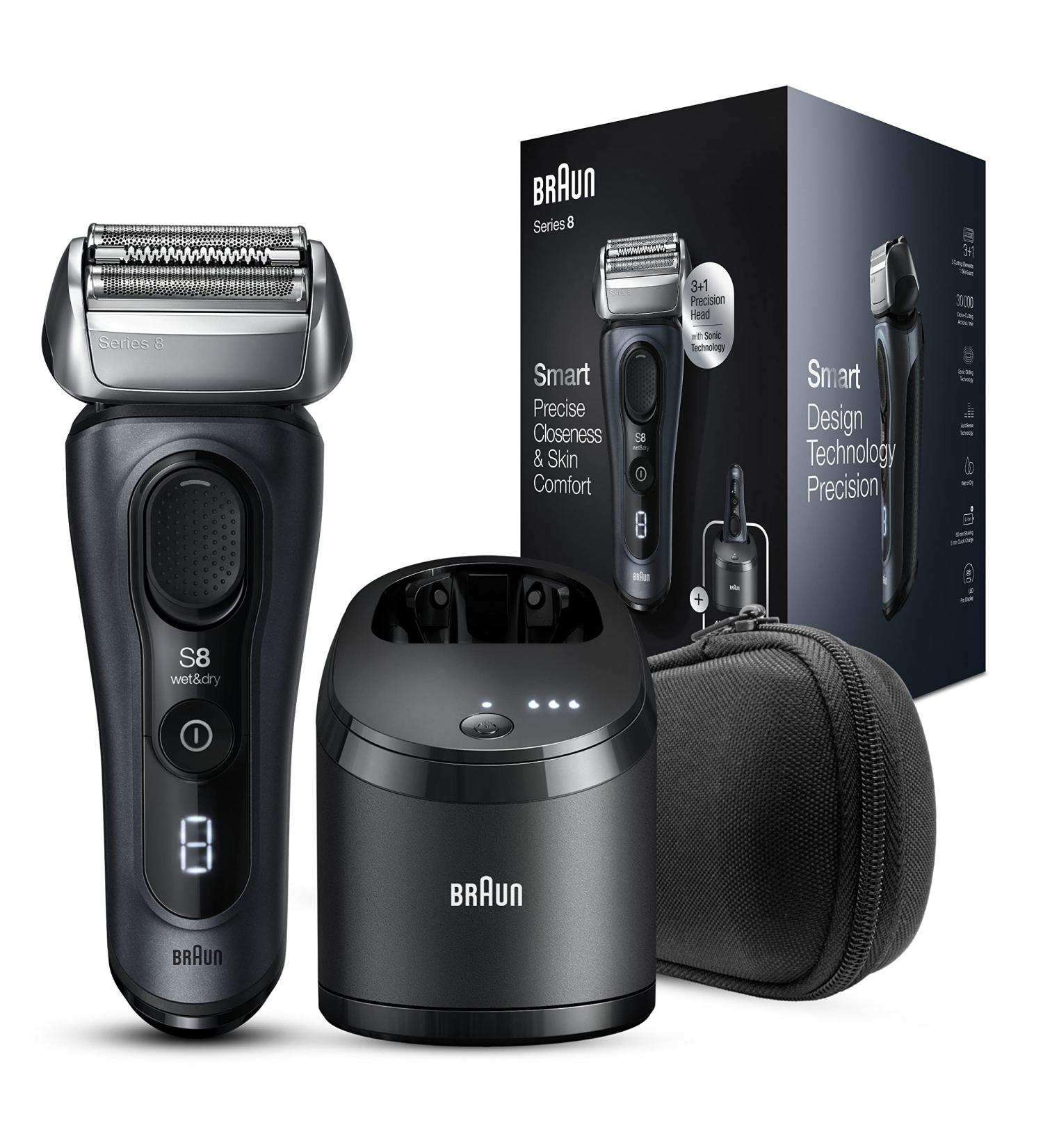 Braun Electric Shaver for Men Series 8 8453cc Wet & Dry 3+1 Head with Precision Trimmer with 5-in-1 SmartCare Center and a 60-min Battery Life - Buy Online on GoSupps.com