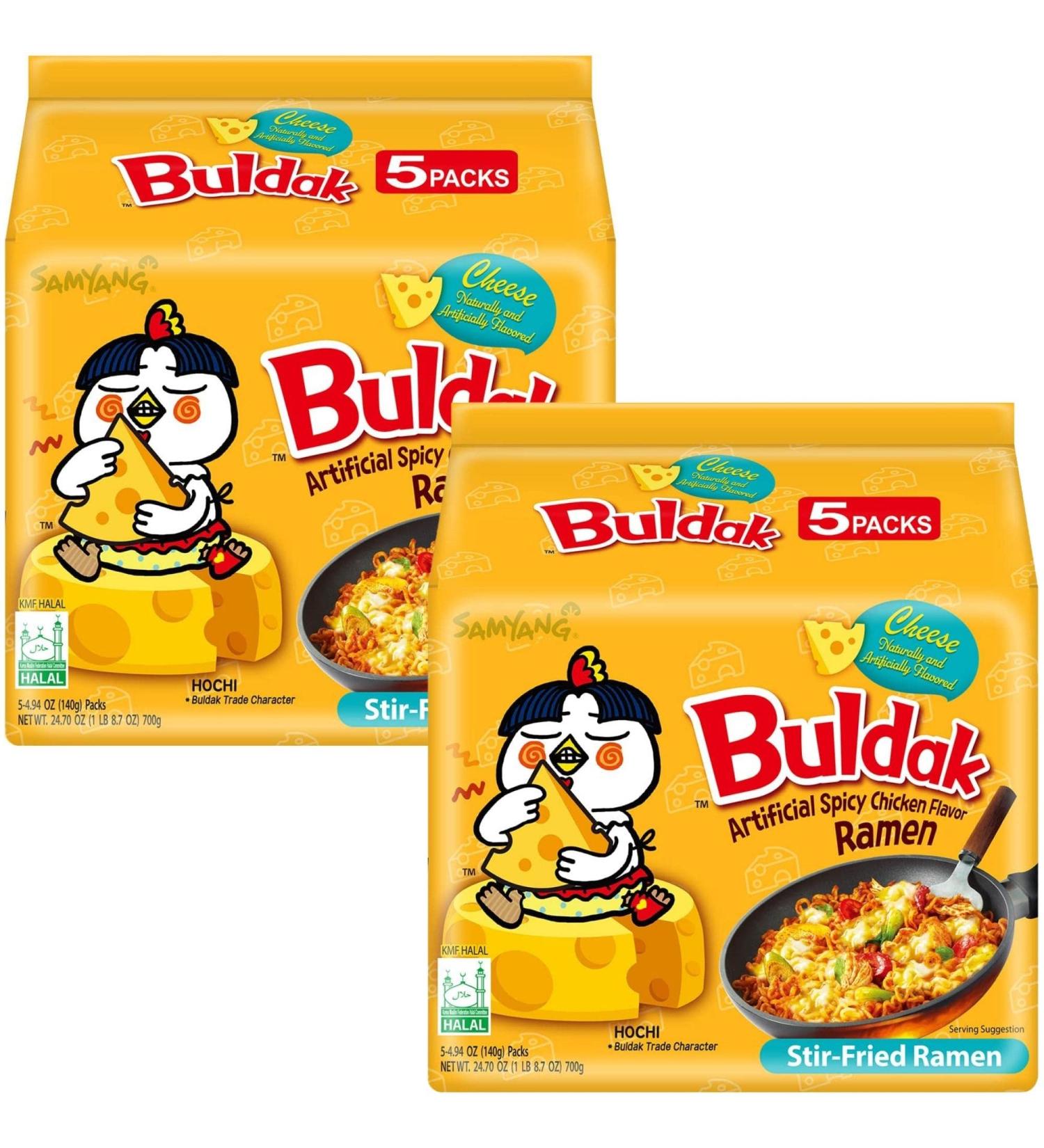Samyang Hot Chicken Flavour Buldak Noodles Cheese 140g (Pack of 10) - Buy Online on GoSupps.com