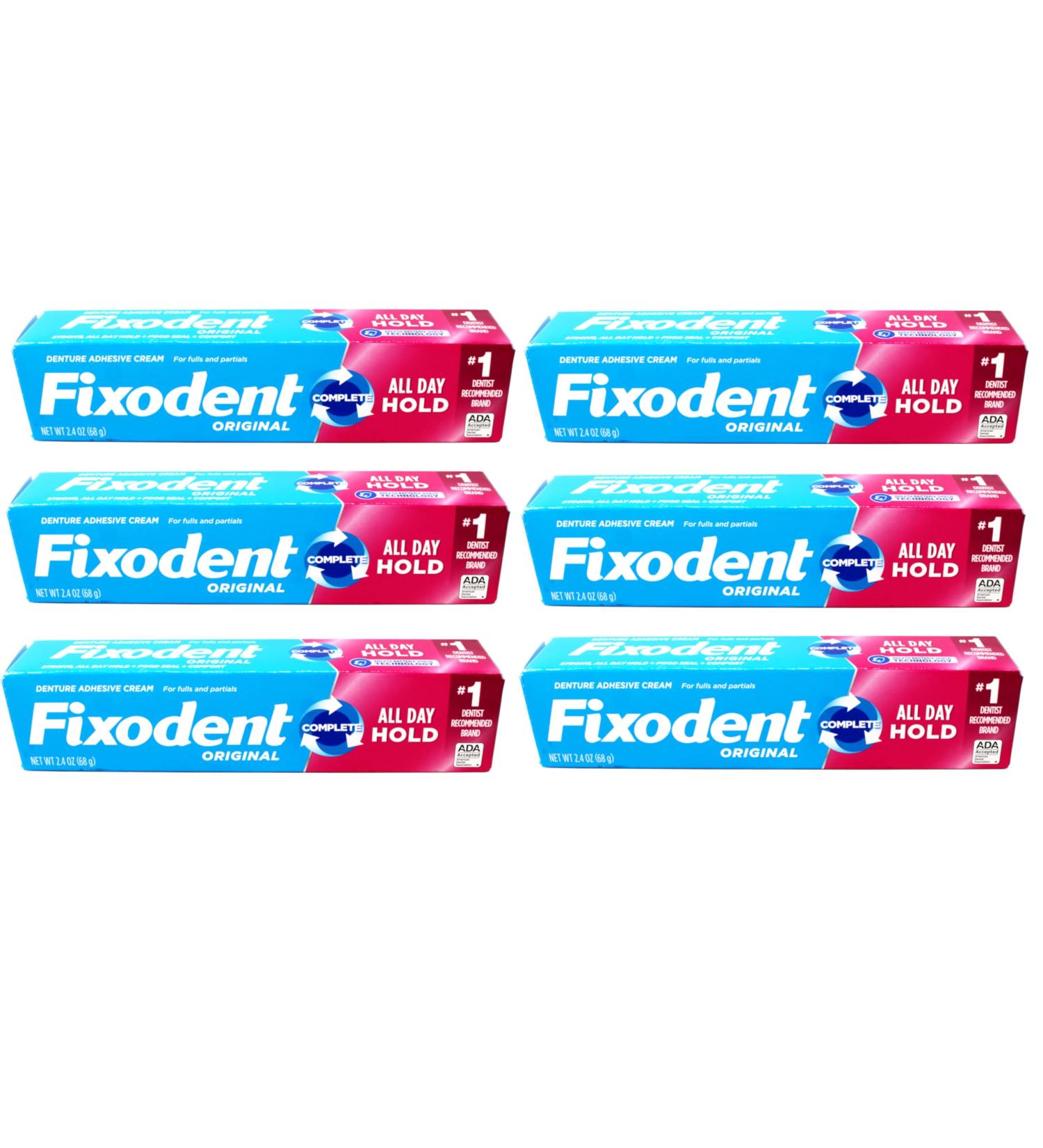 Fixodent Cream Size 2.4z Fixodent Denture Adhesive Cream Original 2.4 Ounce (Pack of 6) - Buy Online on GoSupps.com
