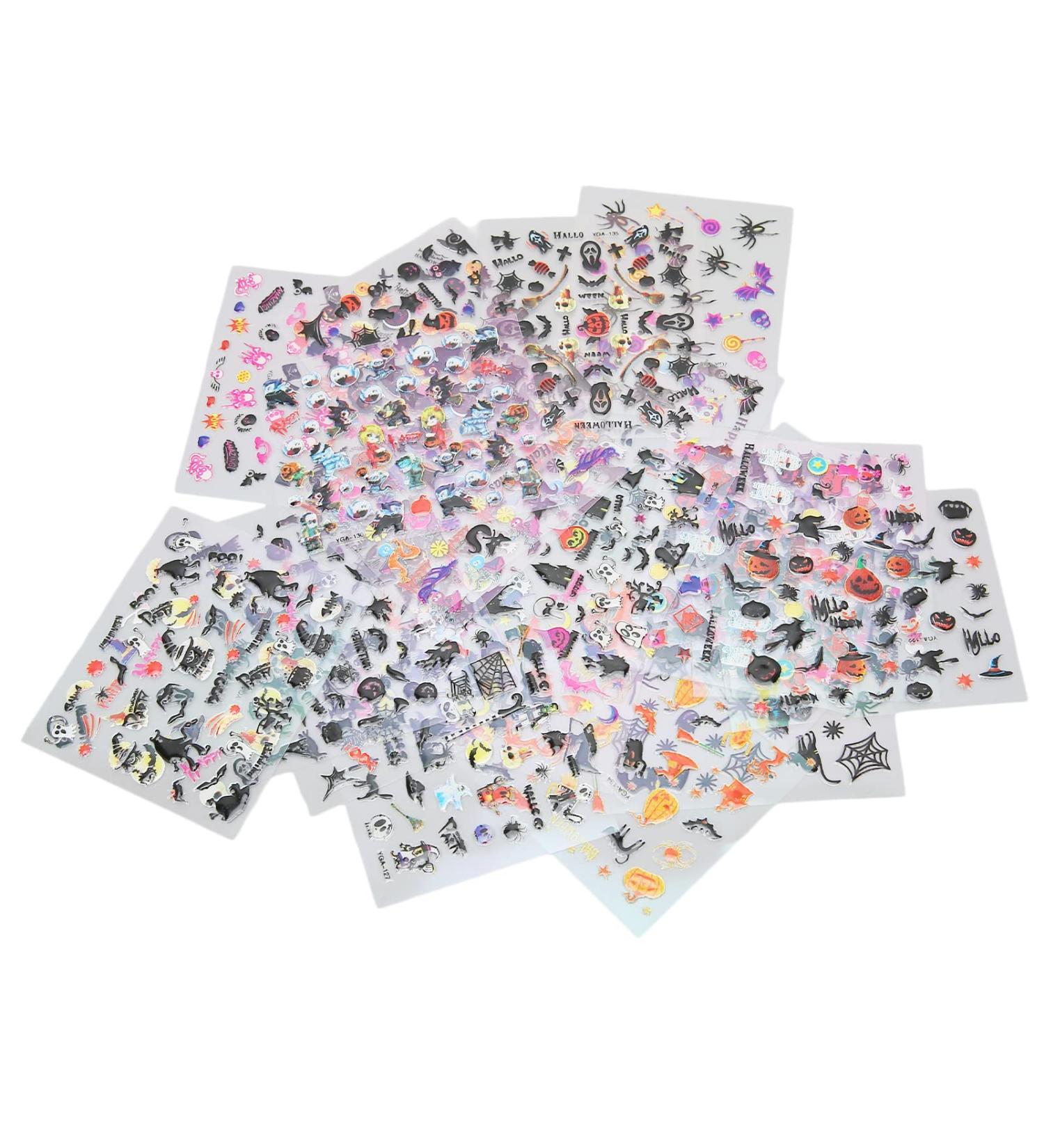 DIY Halloween Nail Sticker Self Adhesive Widely Use Halloween Nail Stickers Easy Use for Party for Daily Use - Buy Online on GoSupps.com