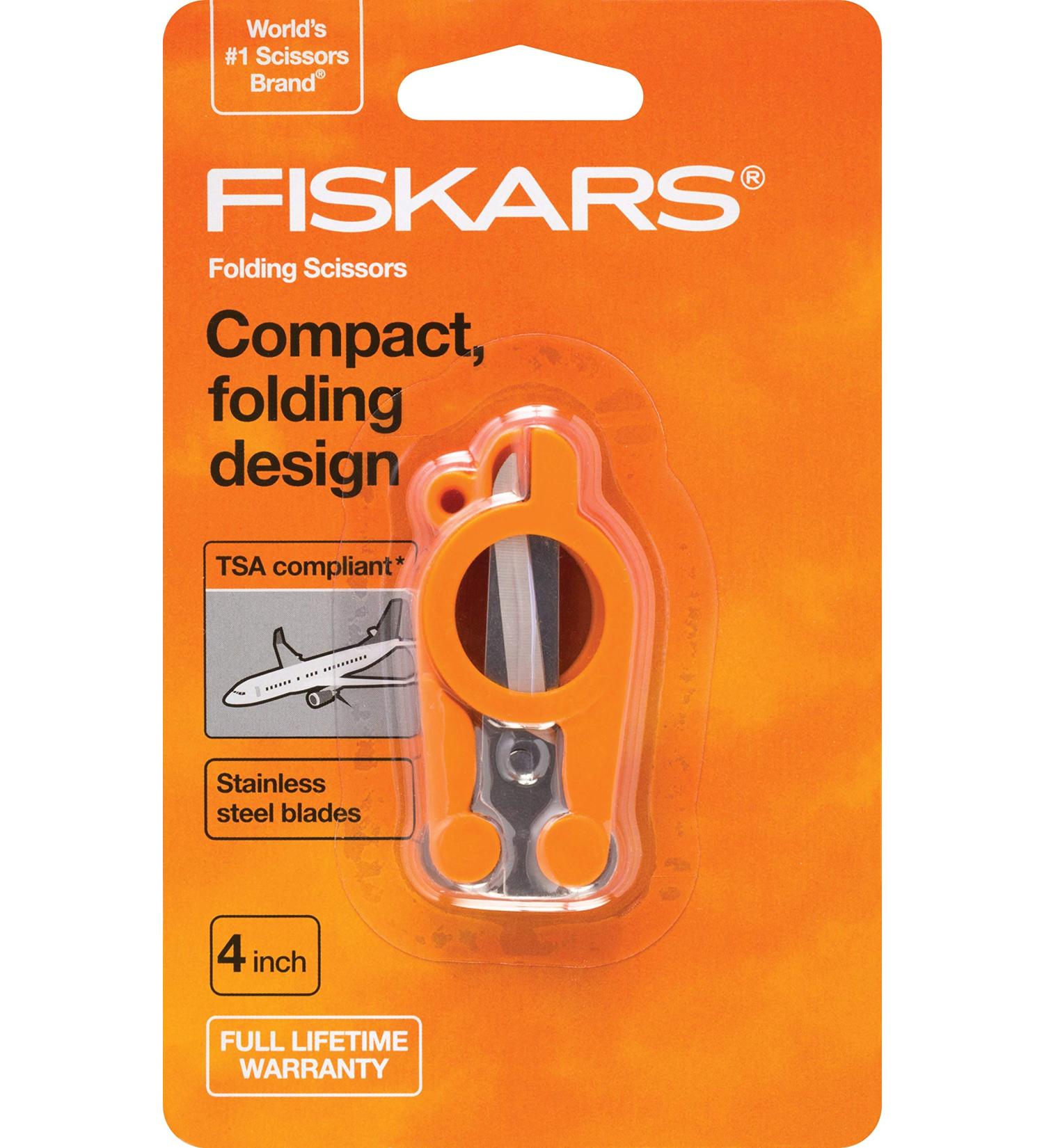 Fiskars 01-005434 Travel Folding Scissors  4 Inch  Orange - Buy Online on GoSupps.com