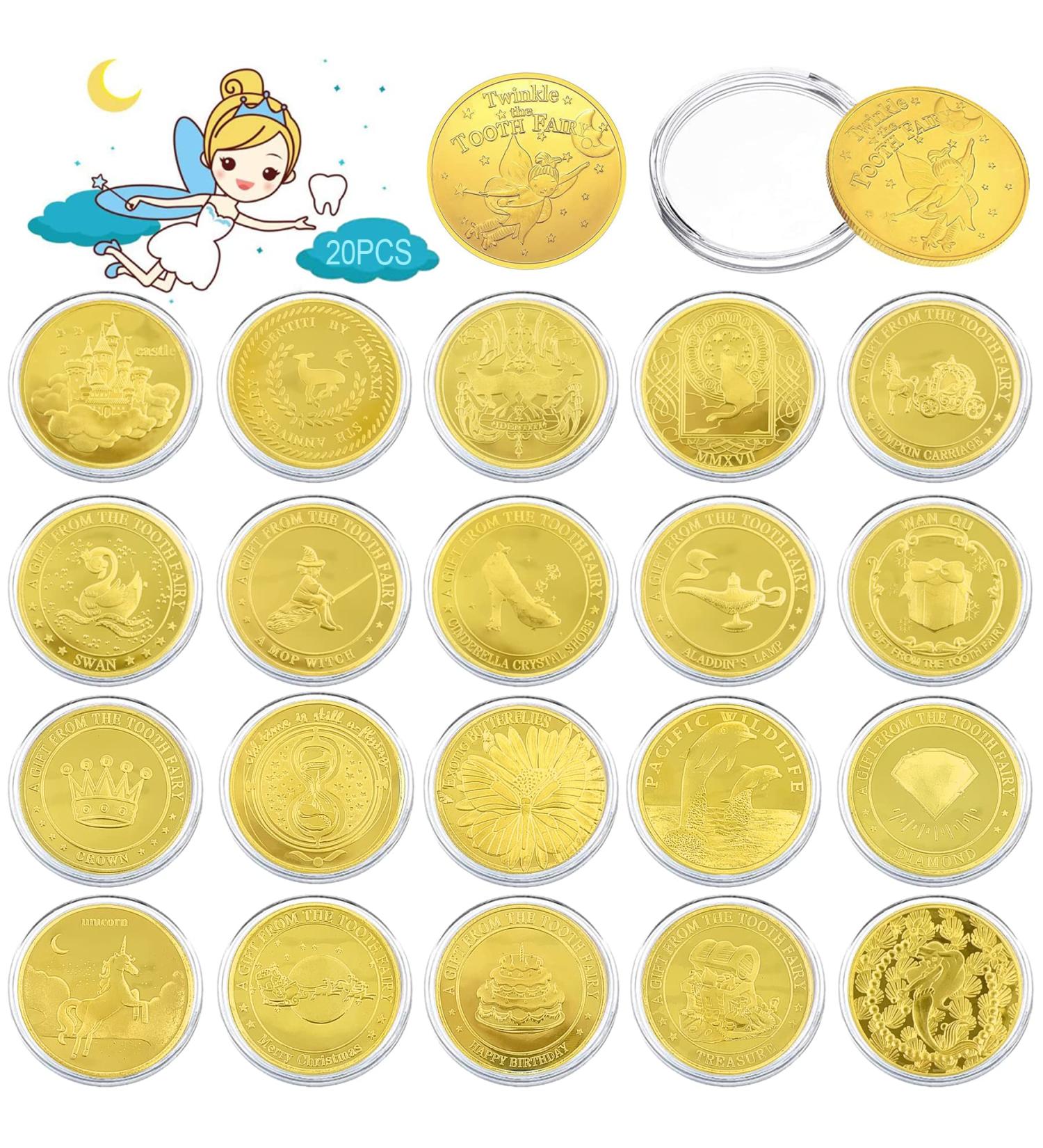 Liupmeg Tooth Fairy Coins - 20 Unique Goldtaler Gifts for Kids | Perfect for Lost Teeth Souvenirs & Tooth Fairy Tradition - Buy Online on GoSupps.com